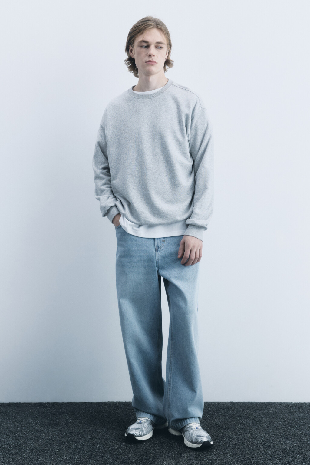 Джинсы широкие со средней посадкой - цвет голубой - 6