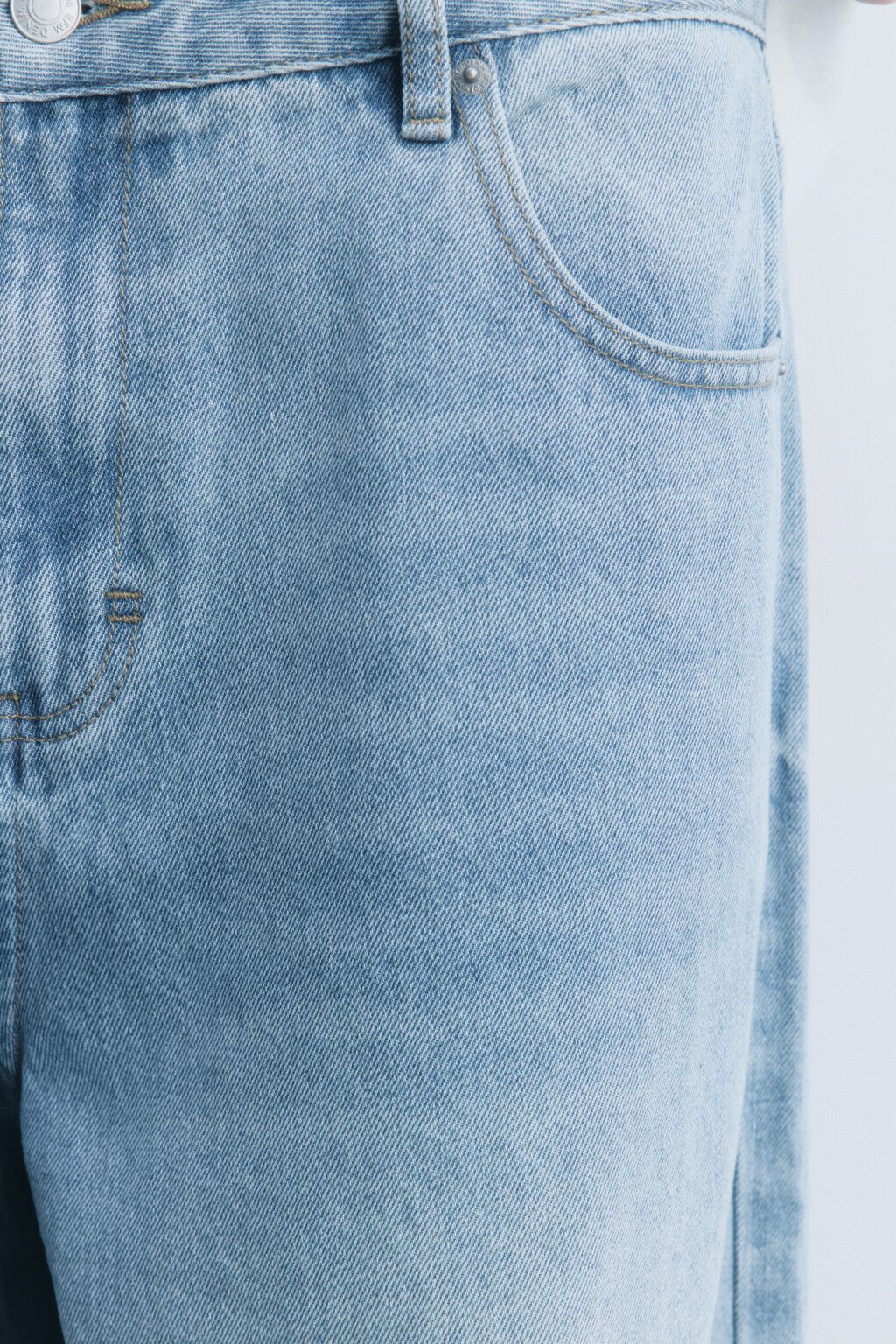 Джинсы широкие со средней посадкой - цвет голубой - 7