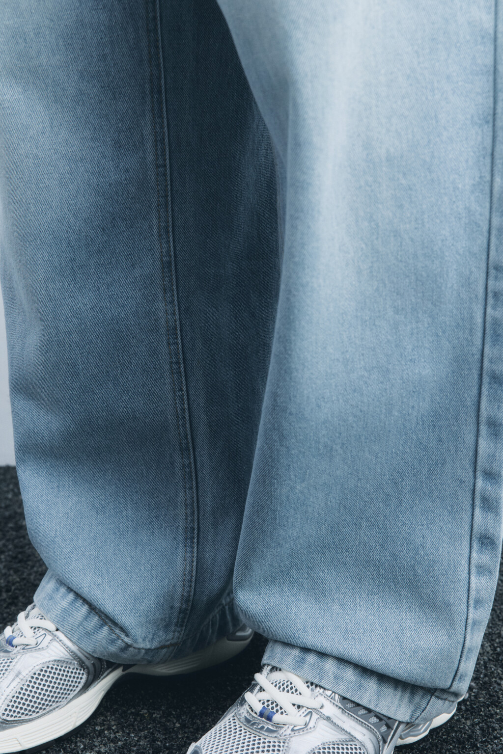 Джинсы широкие со средней посадкой - цвет голубой - 8