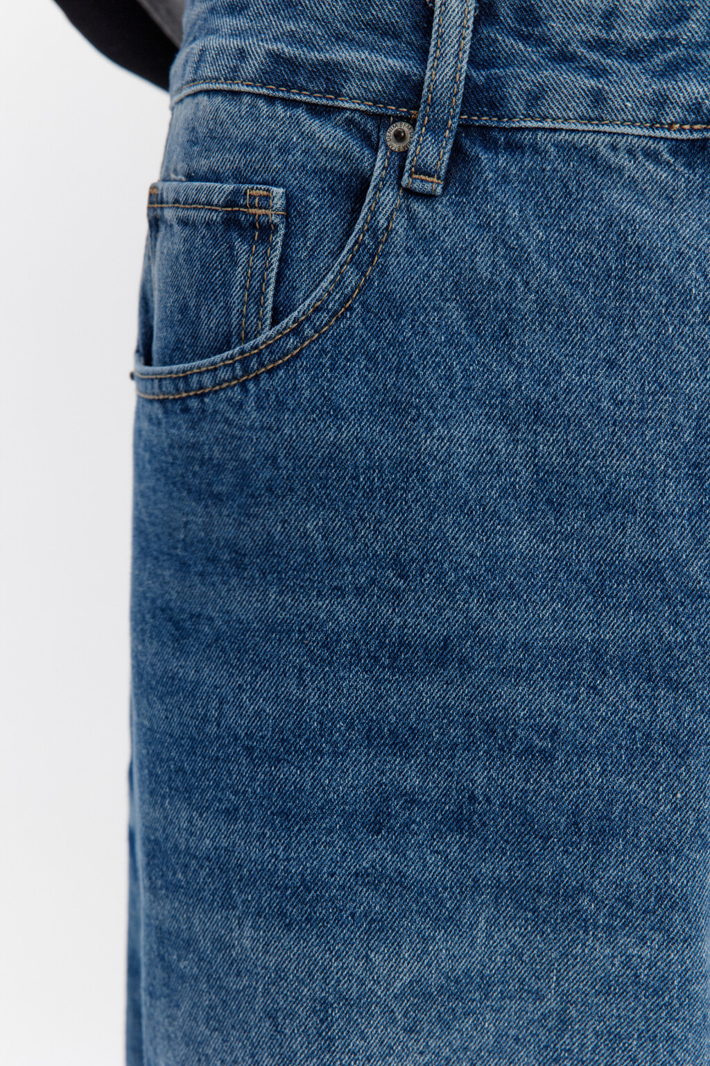 Джинсы широкие базовые со средней посадкой - цвет голубой - 6