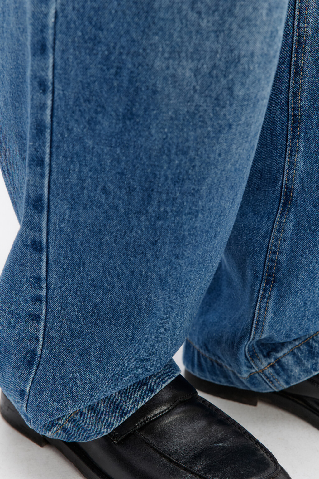 Джинсы широкие базовые со средней посадкой - цвет голубой - 7