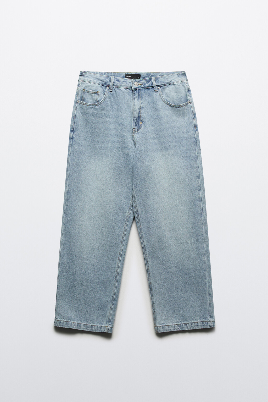 Джинсы широкие базовые со средней посадкой - цвет голубой - 8