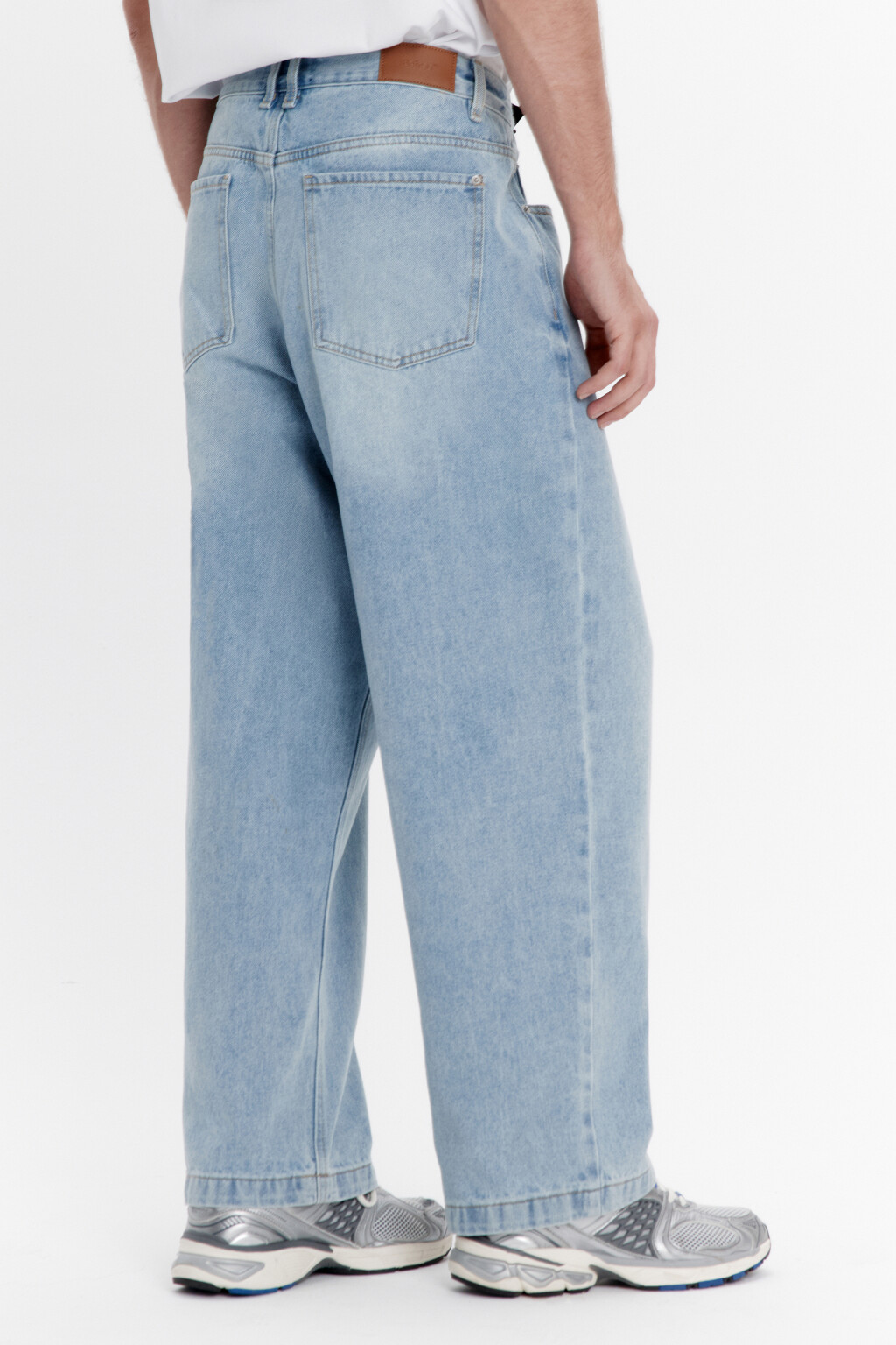 Джинсы широкие базовые со средней посадкой - цвет голубой - 3