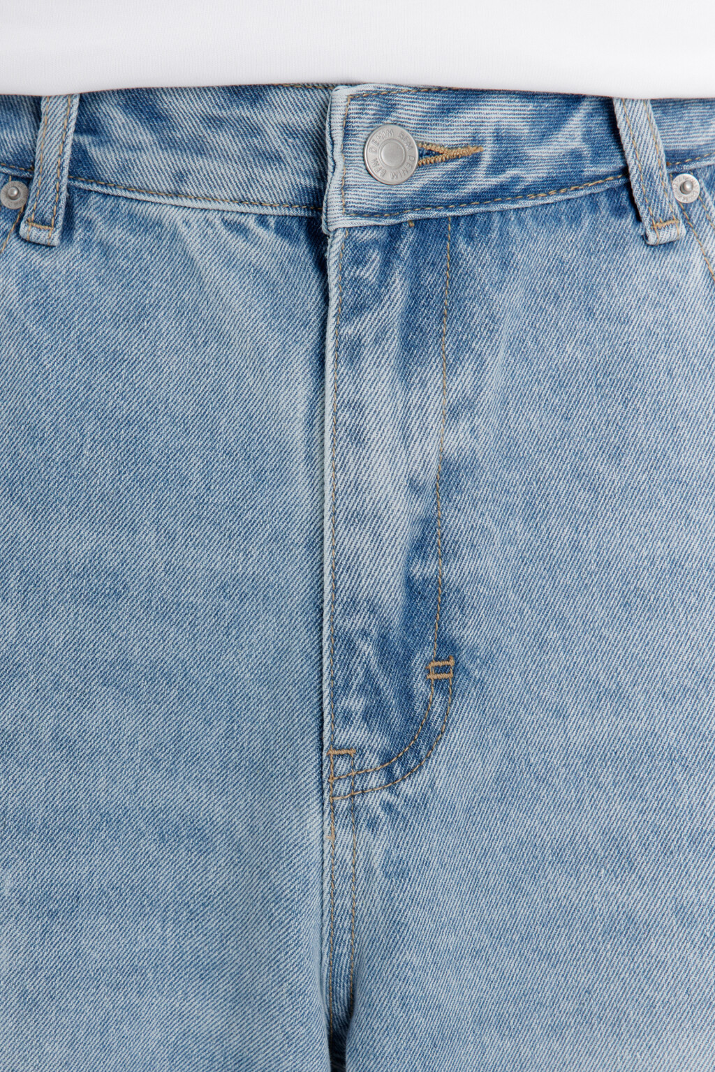 Джинсы широкие базовые со средней посадкой - цвет голубой - 5