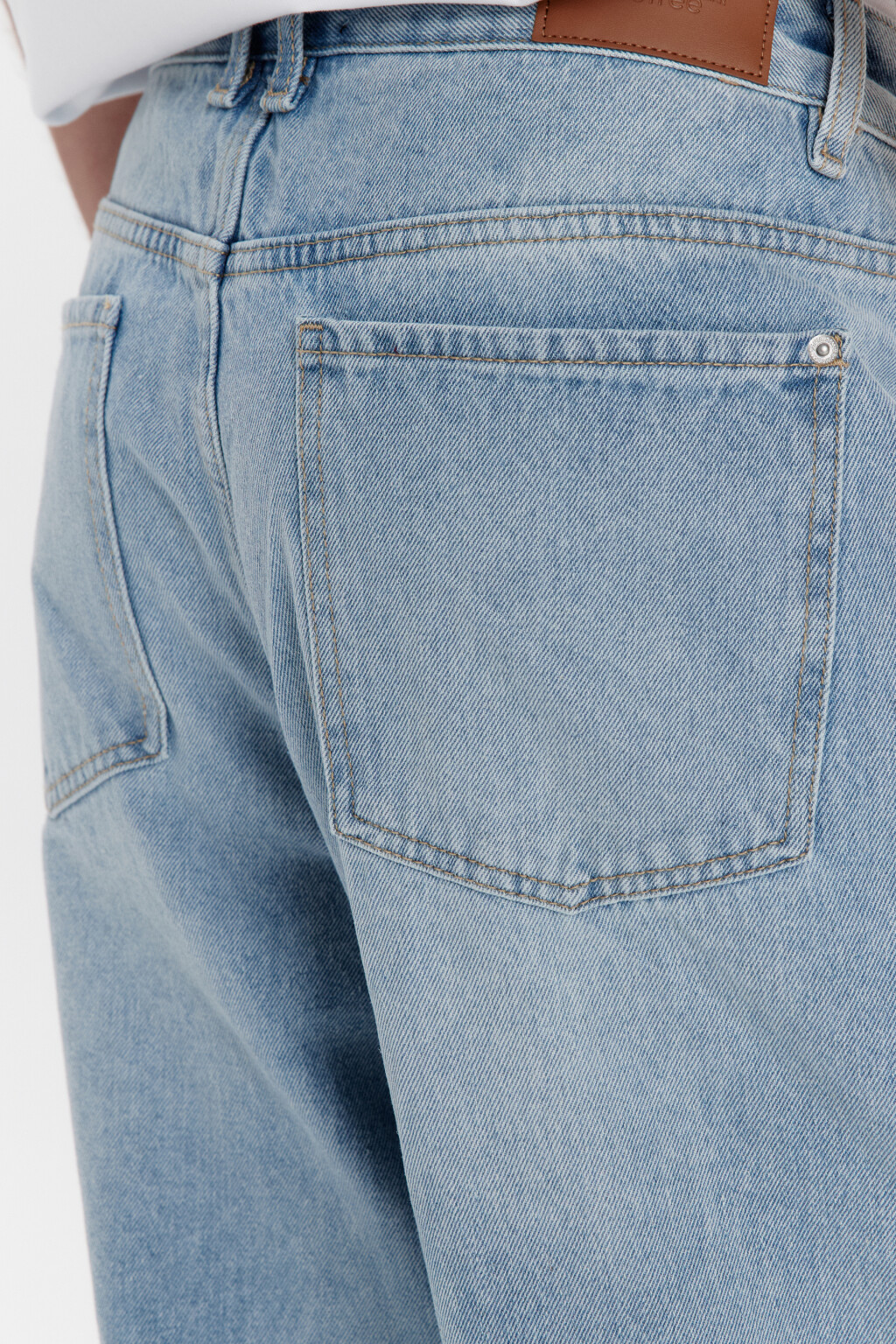 Джинсы широкие базовые со средней посадкой - цвет голубой - 6