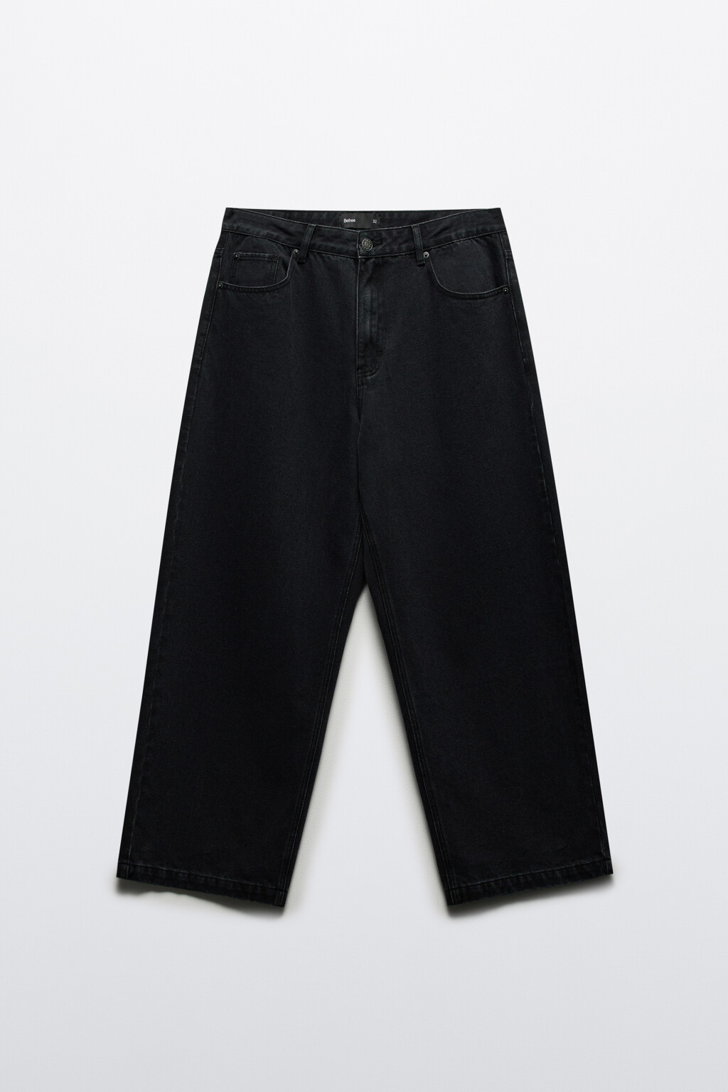 Джинсы широкие базовые со средней посадкой - цвет черный - 7