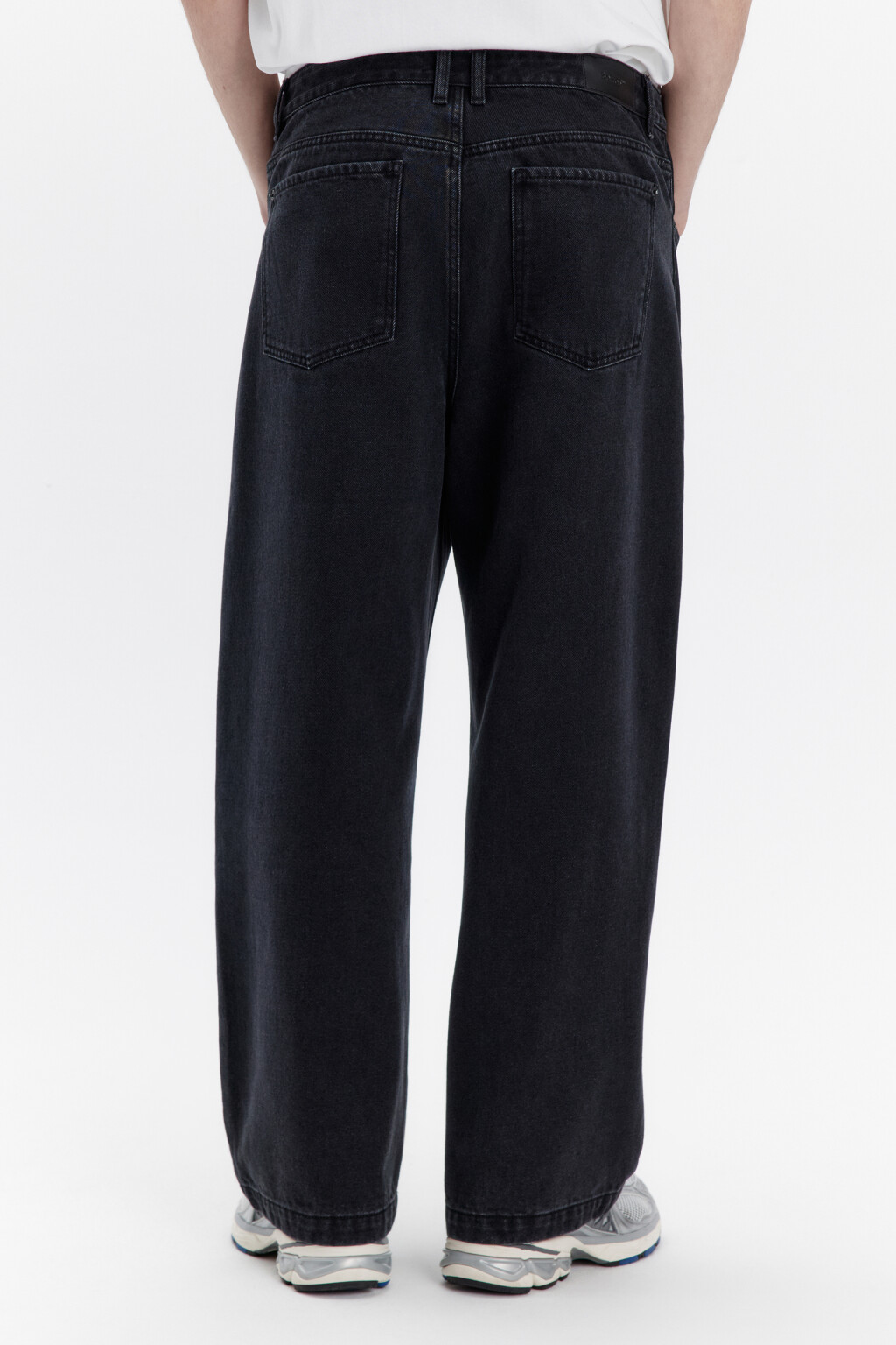 Джинсы широкие базовые со средней посадкой - цвет черный - 3