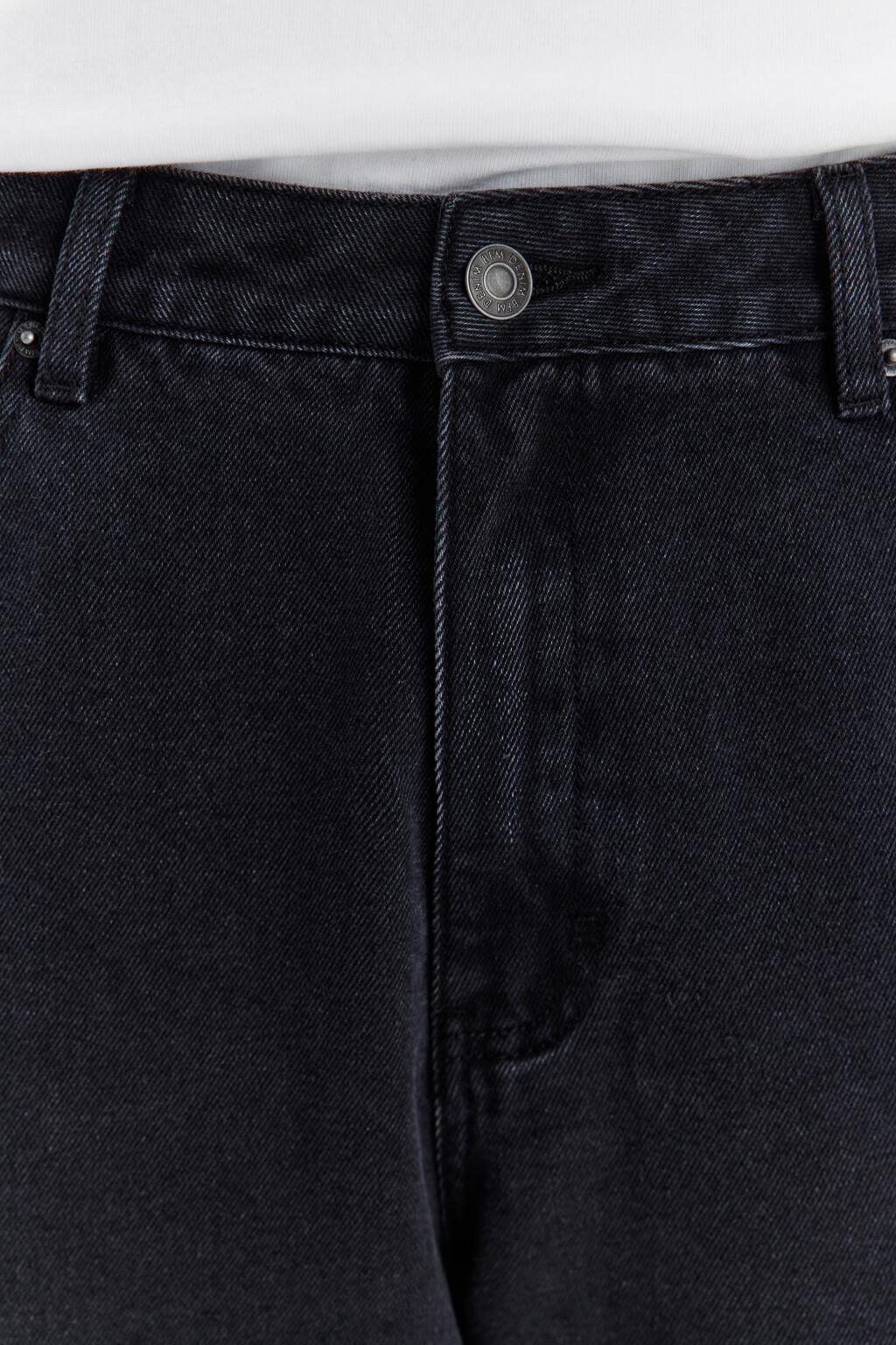 Джинсы широкие базовые со средней посадкой - цвет черный - 5