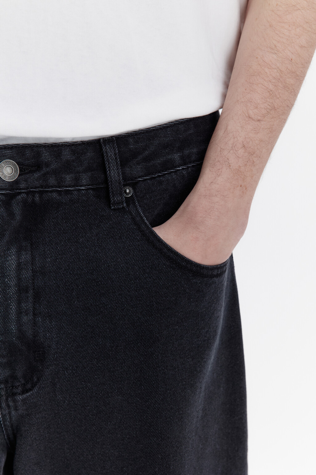 Джинсы широкие базовые со средней посадкой - цвет черный - 6