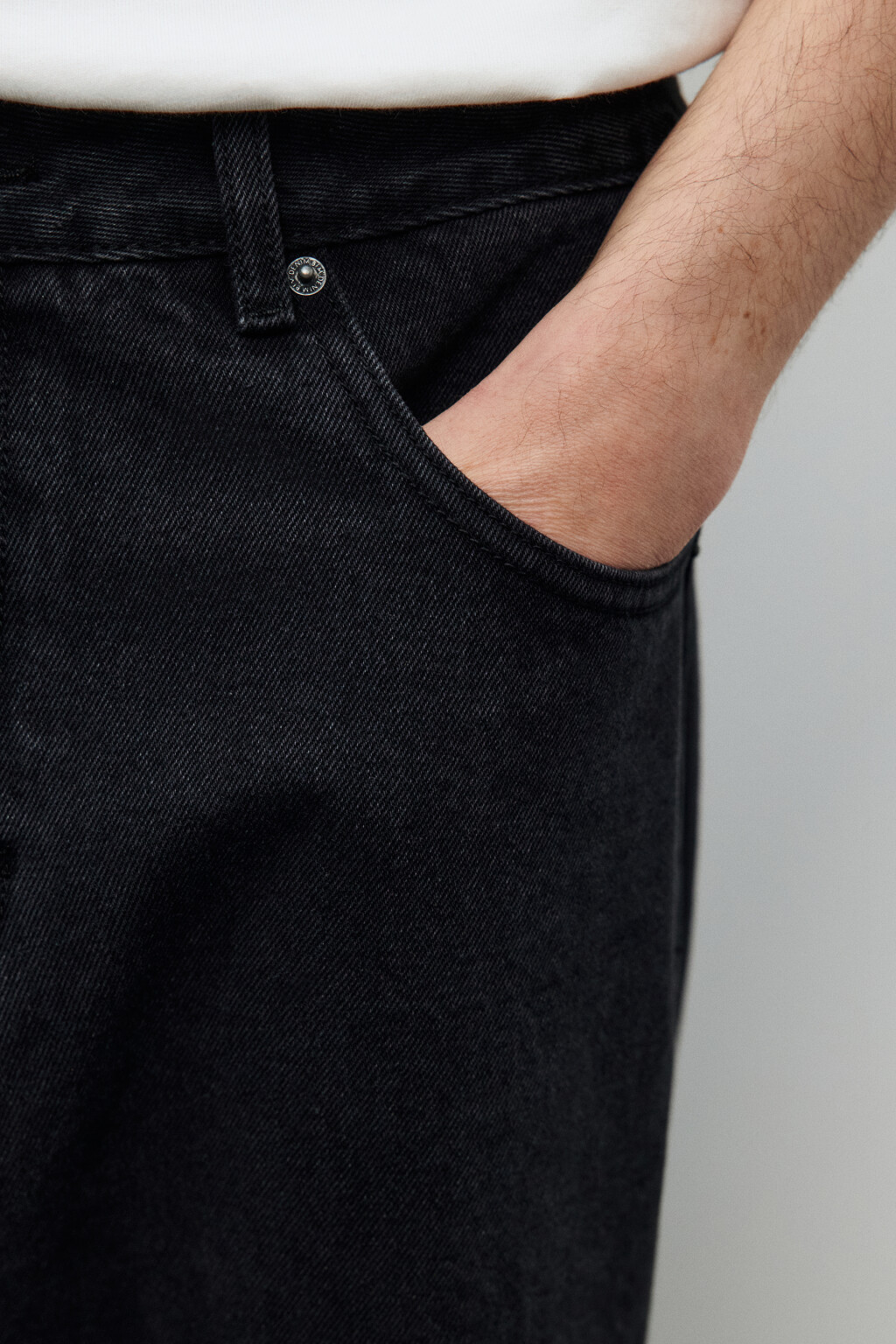 Джинсы широкие базовые - цвет черный - 6
