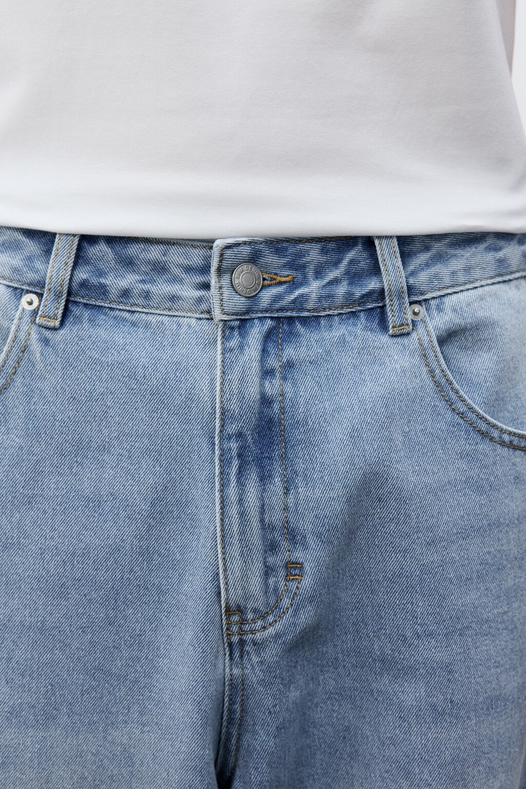 Джинсы wide leg широкие базовые - цвет голубой - 5