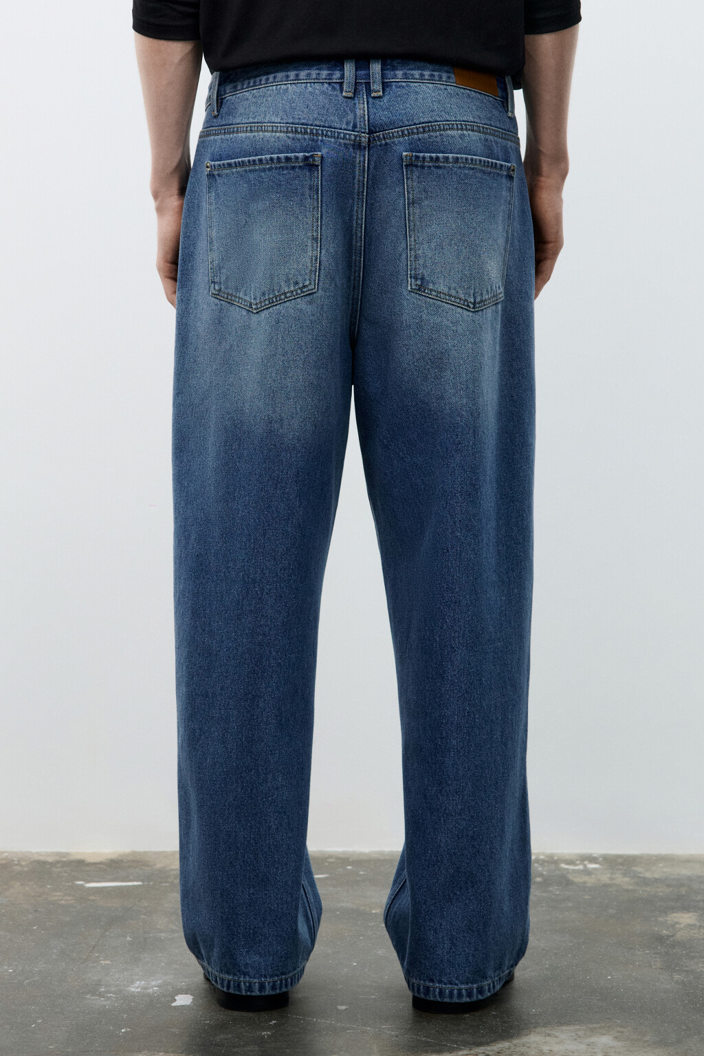 Джинсы wide leg широкие базовые - цвет голубой - 3