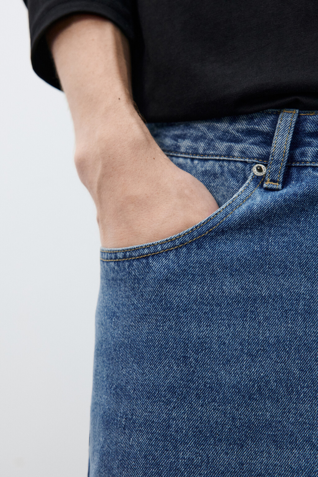 Джинсы wide leg широкие базовые - цвет голубой - 6