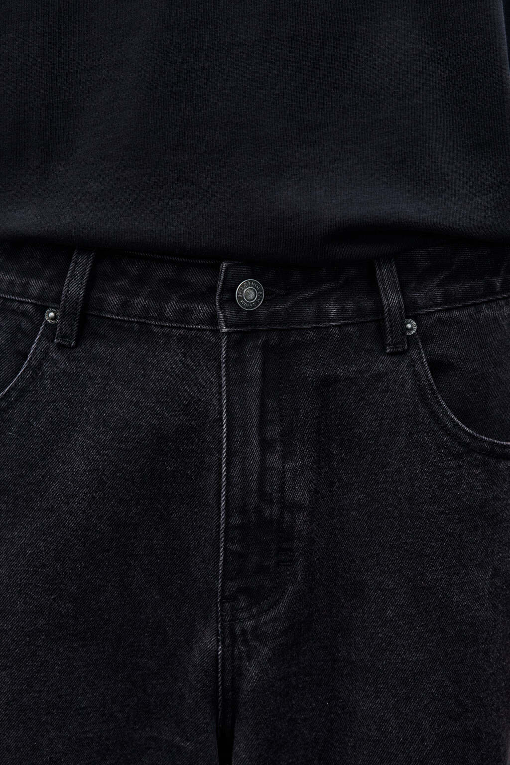 Джинсы wide leg широкие базовые - цвет черный - 5