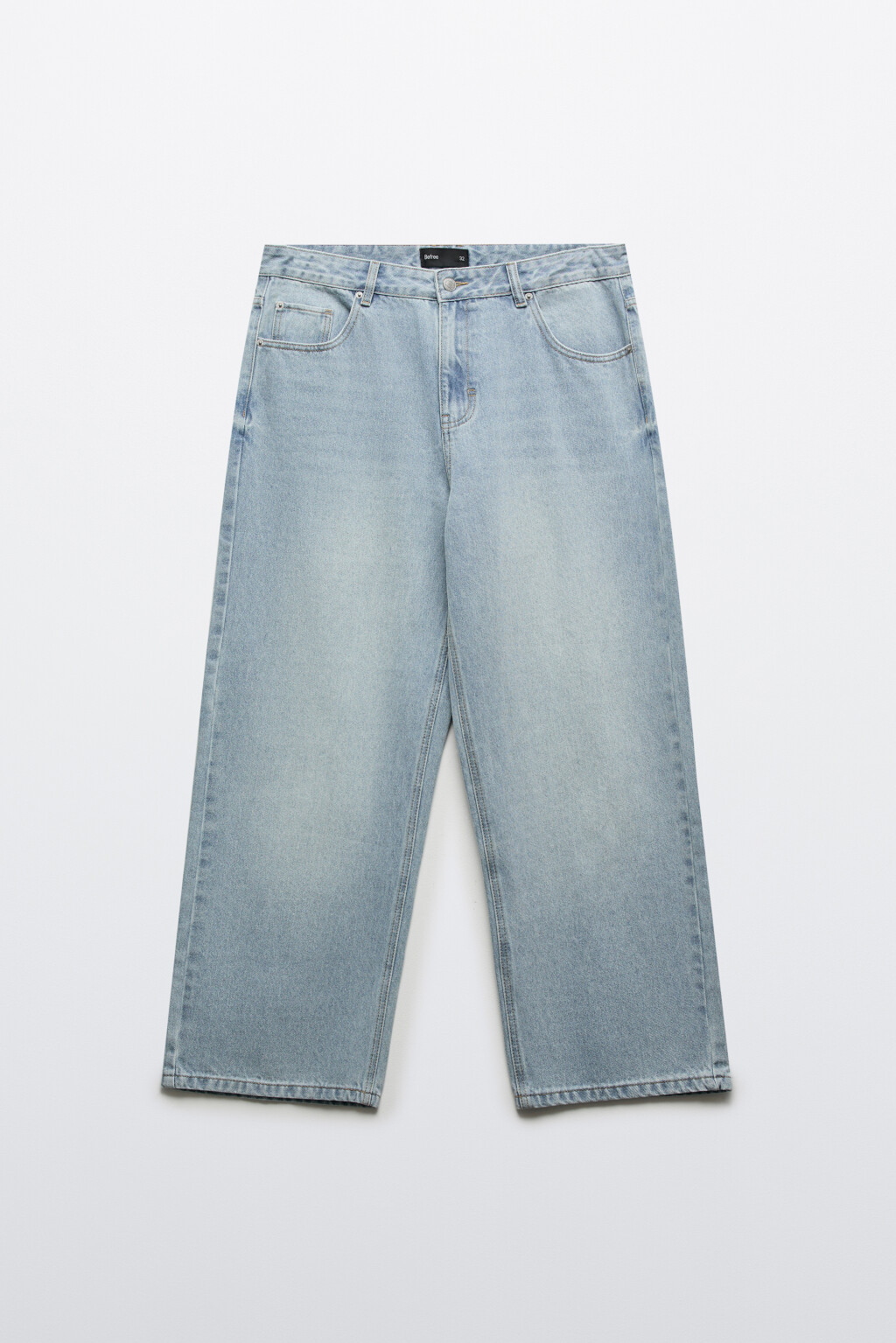 Джинсы wide leg широкие базовые - цвет голубой - 1