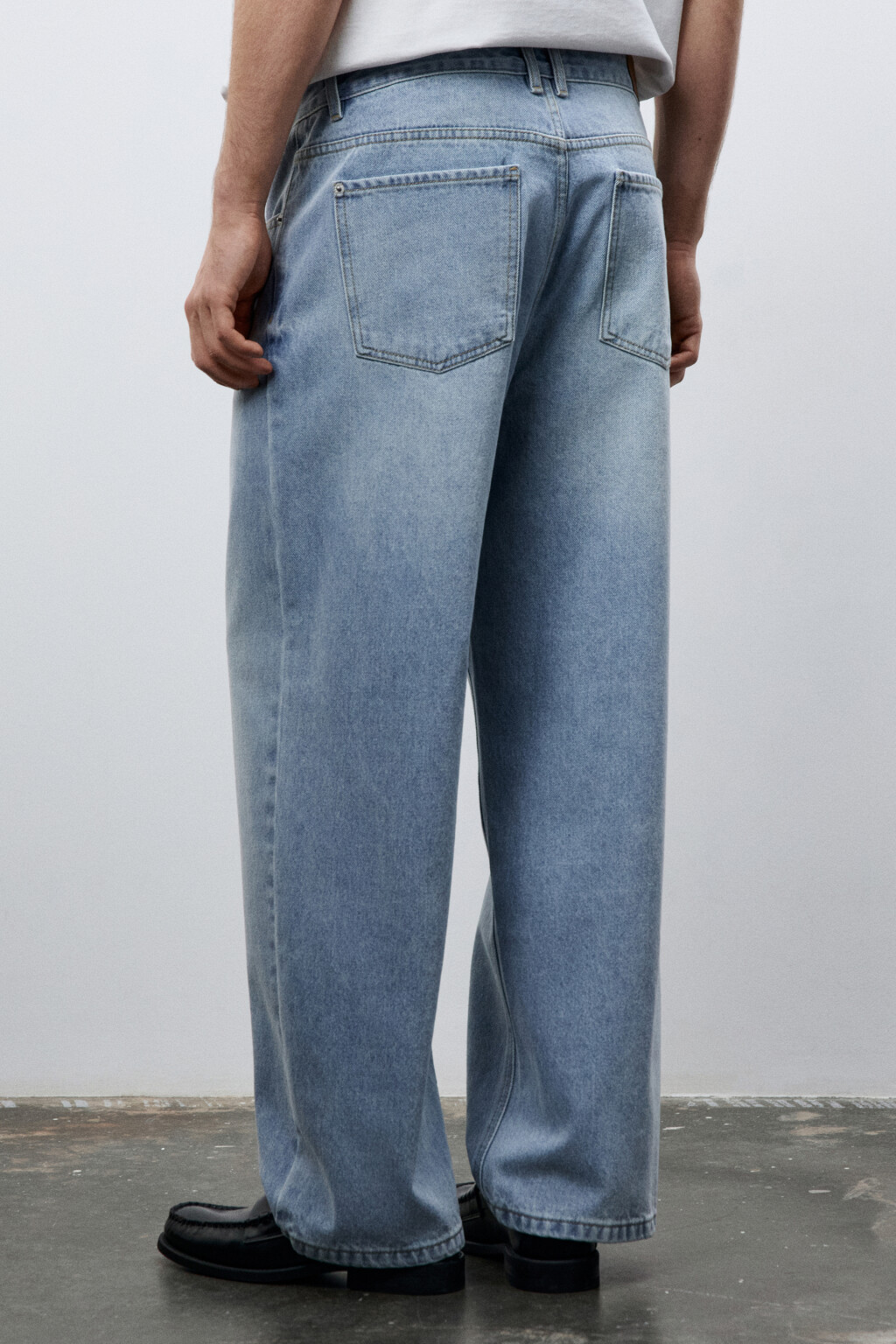 Джинсы wide leg широкие базовые - цвет голубой - 5