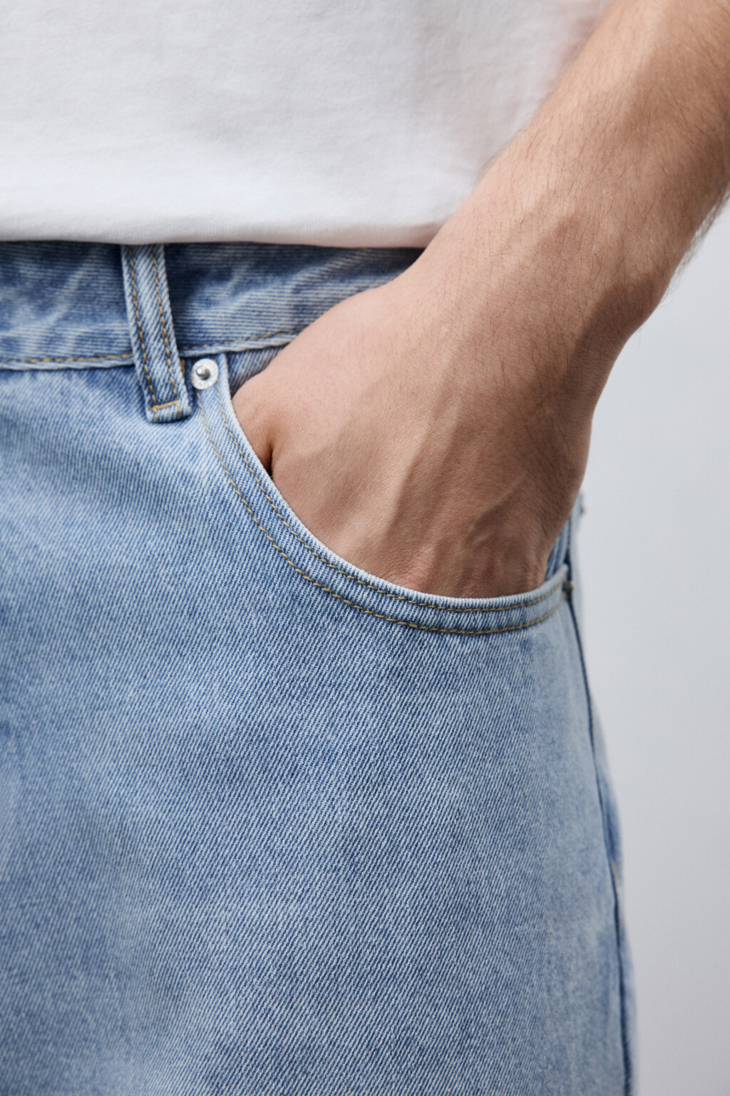 Джинсы wide leg широкие базовые - цвет голубой - 7