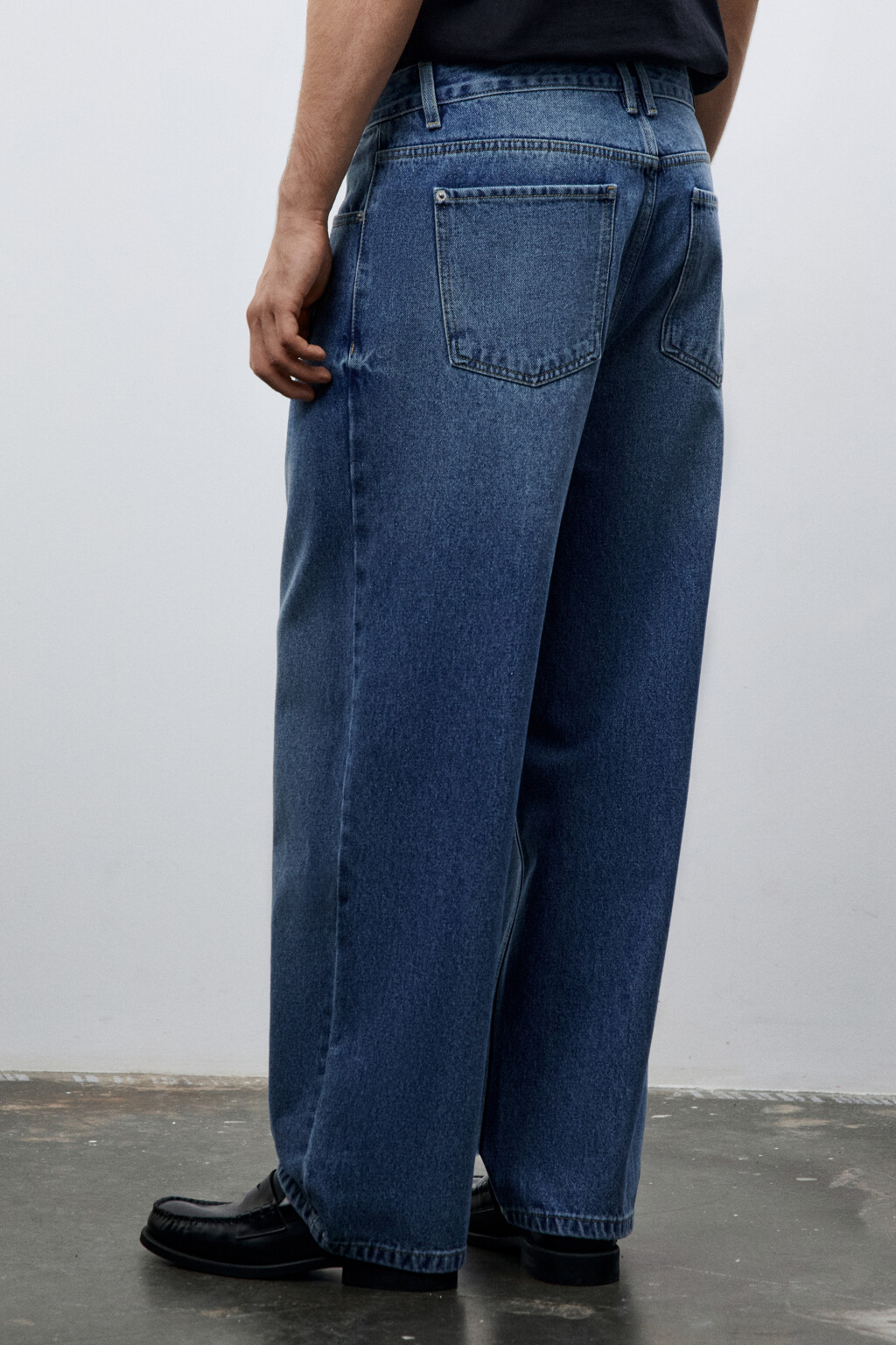 Джинсы wide leg широкие базовые - цвет голубой - 3