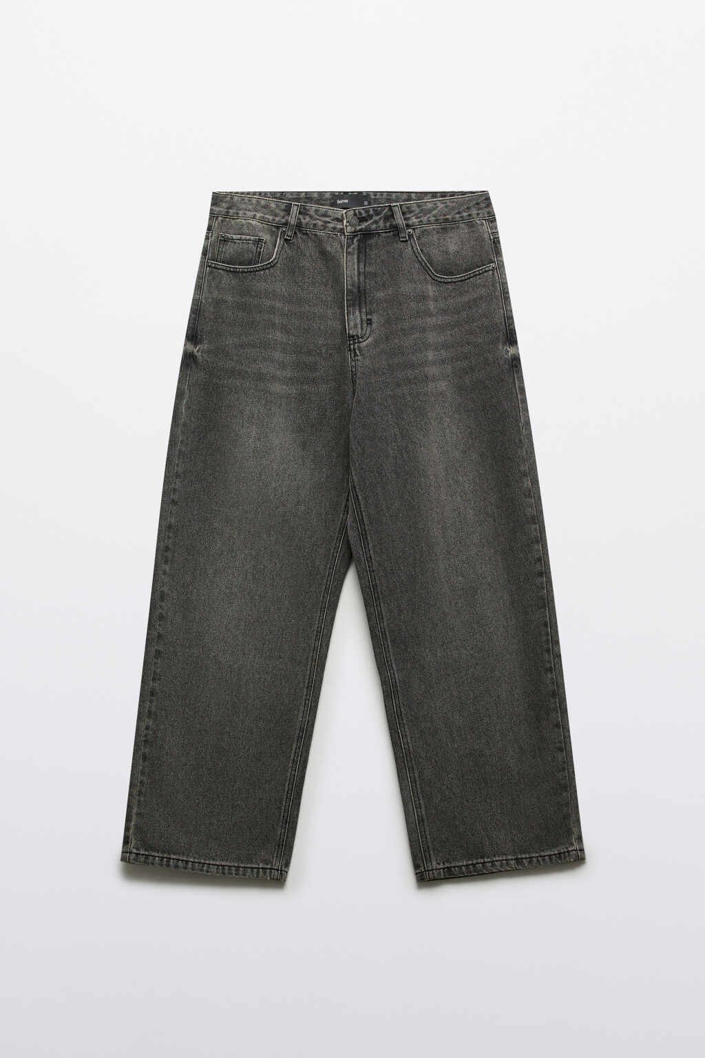Джинсы wide leg широкие базовые - цвет серый - 1