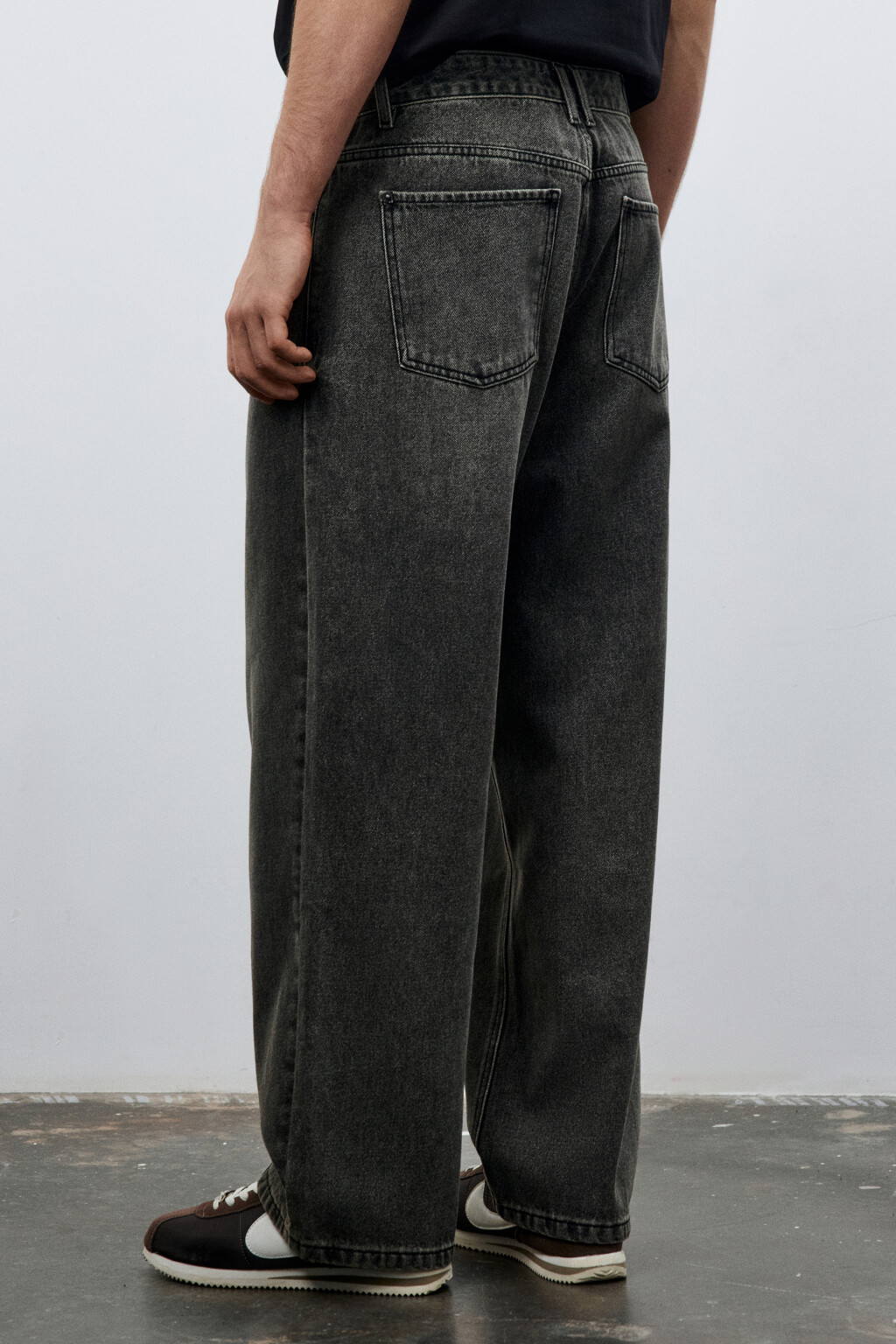 Джинсы wide leg широкие базовые - цвет серый - 3