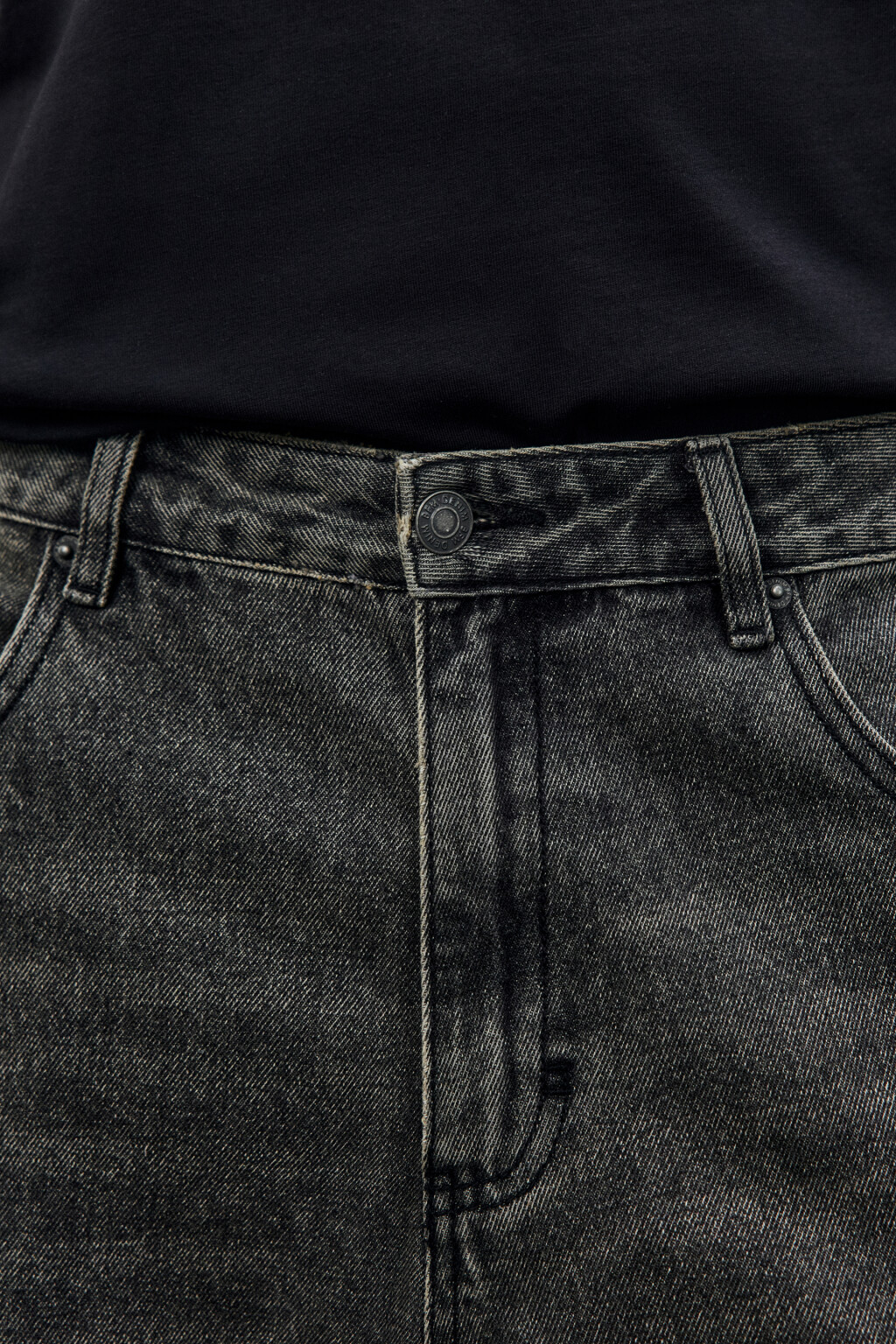 Джинсы wide leg широкие базовые - цвет серый - 5