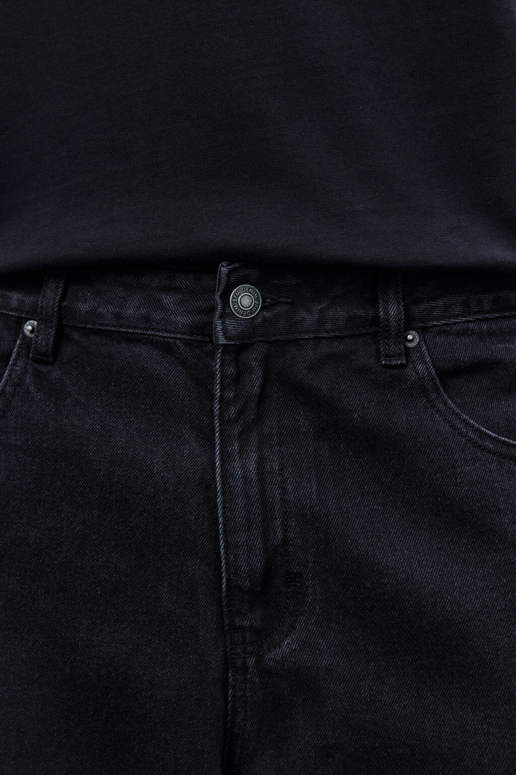 Джинсы wide leg широкие базовые - цвет черный - 6