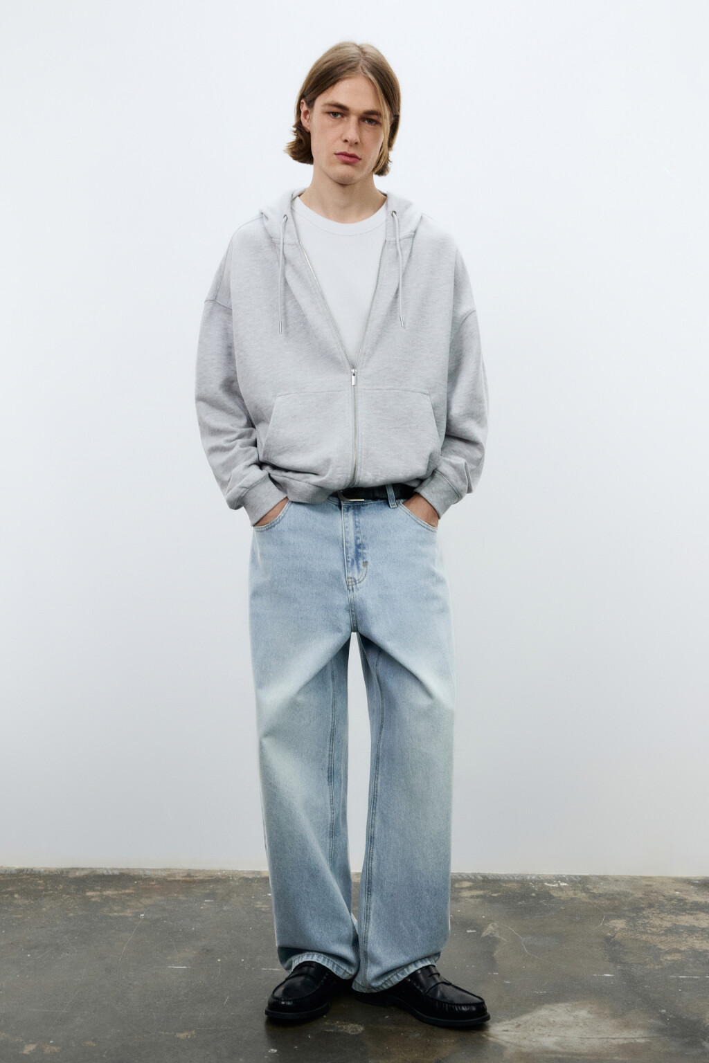 Джинсы широкие базовые - цвет голубой - 5