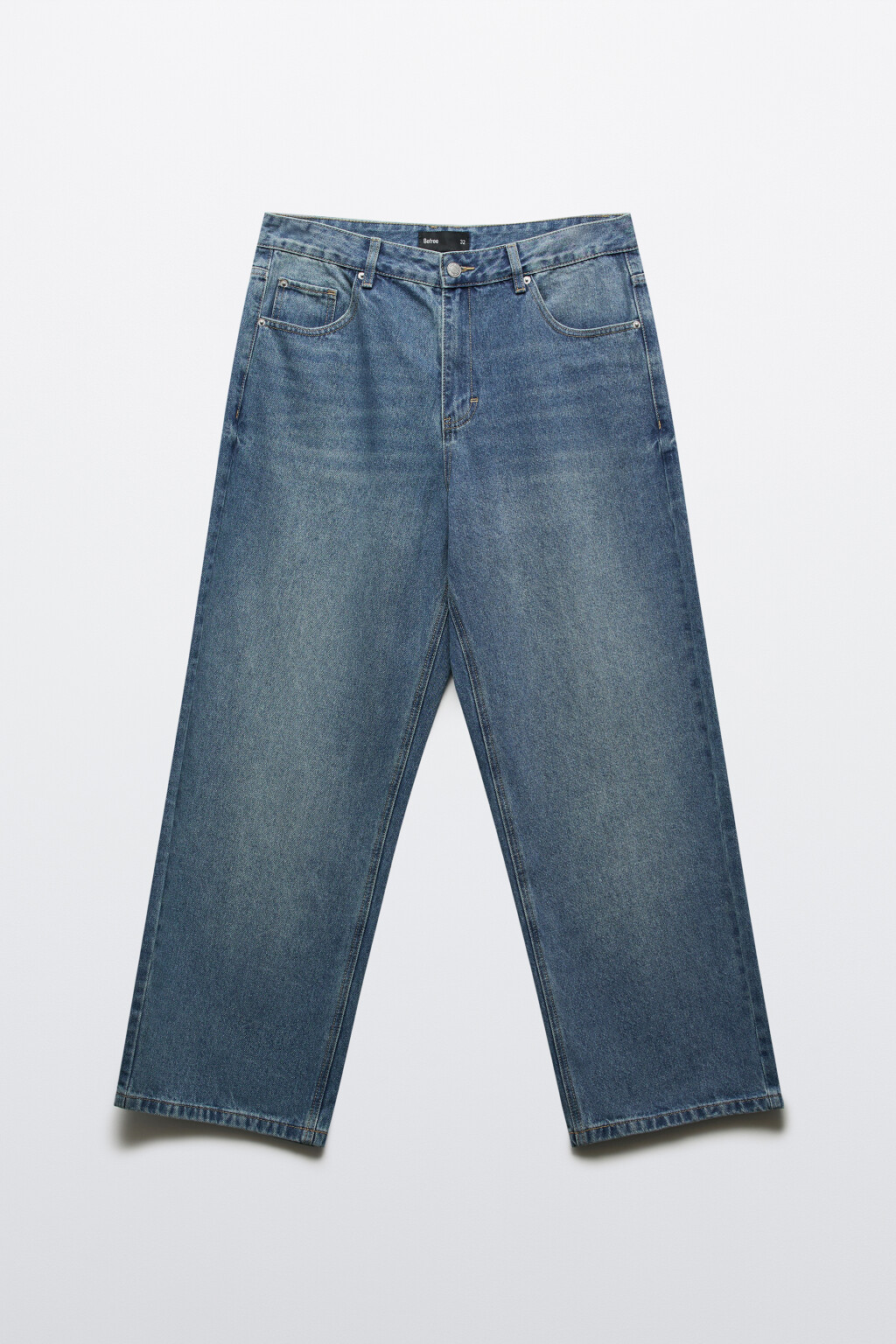 Джинсы широкие базовые - цвет голубой - 8