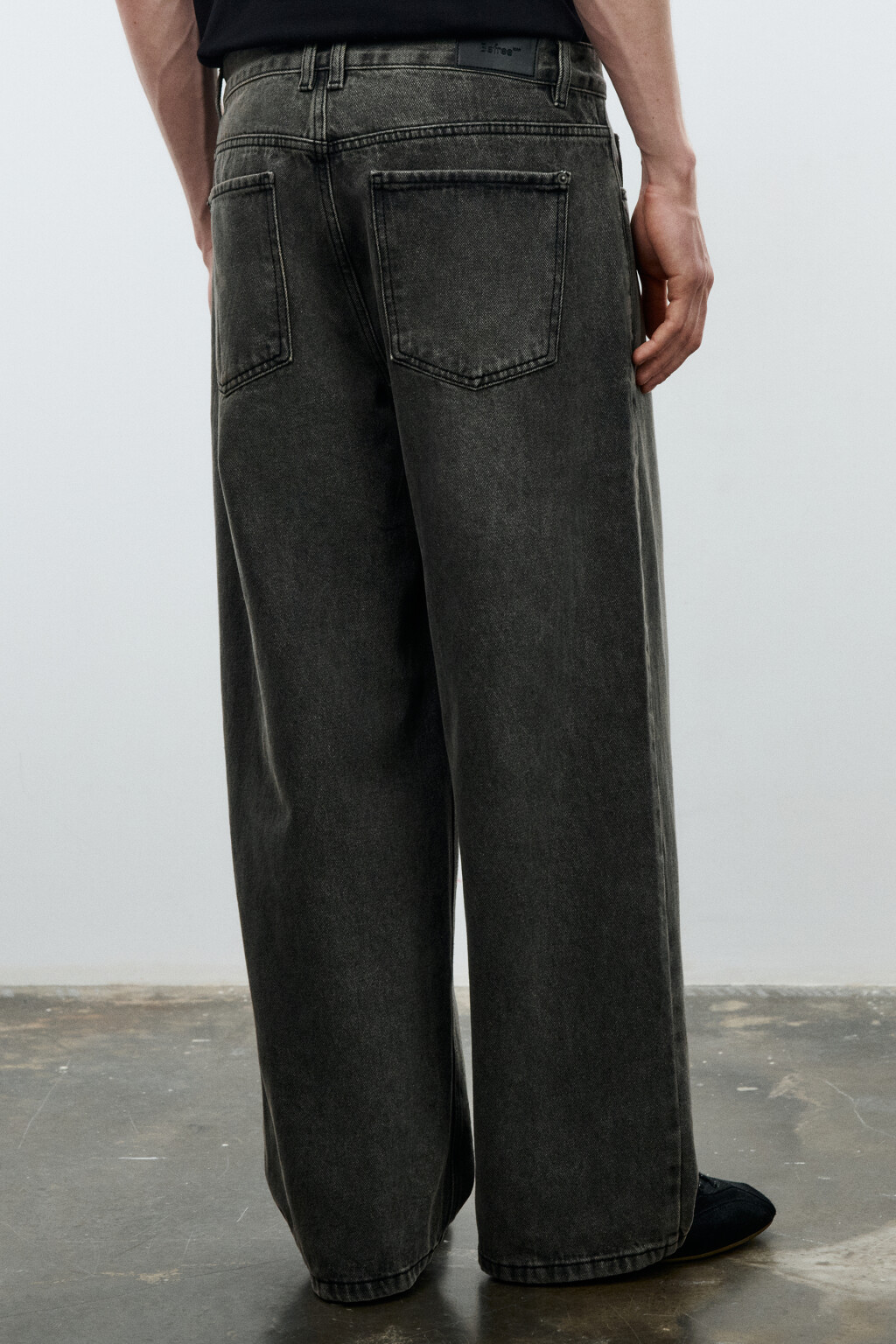 Джинсы wide leg широкие базовые - цвет серый - 4