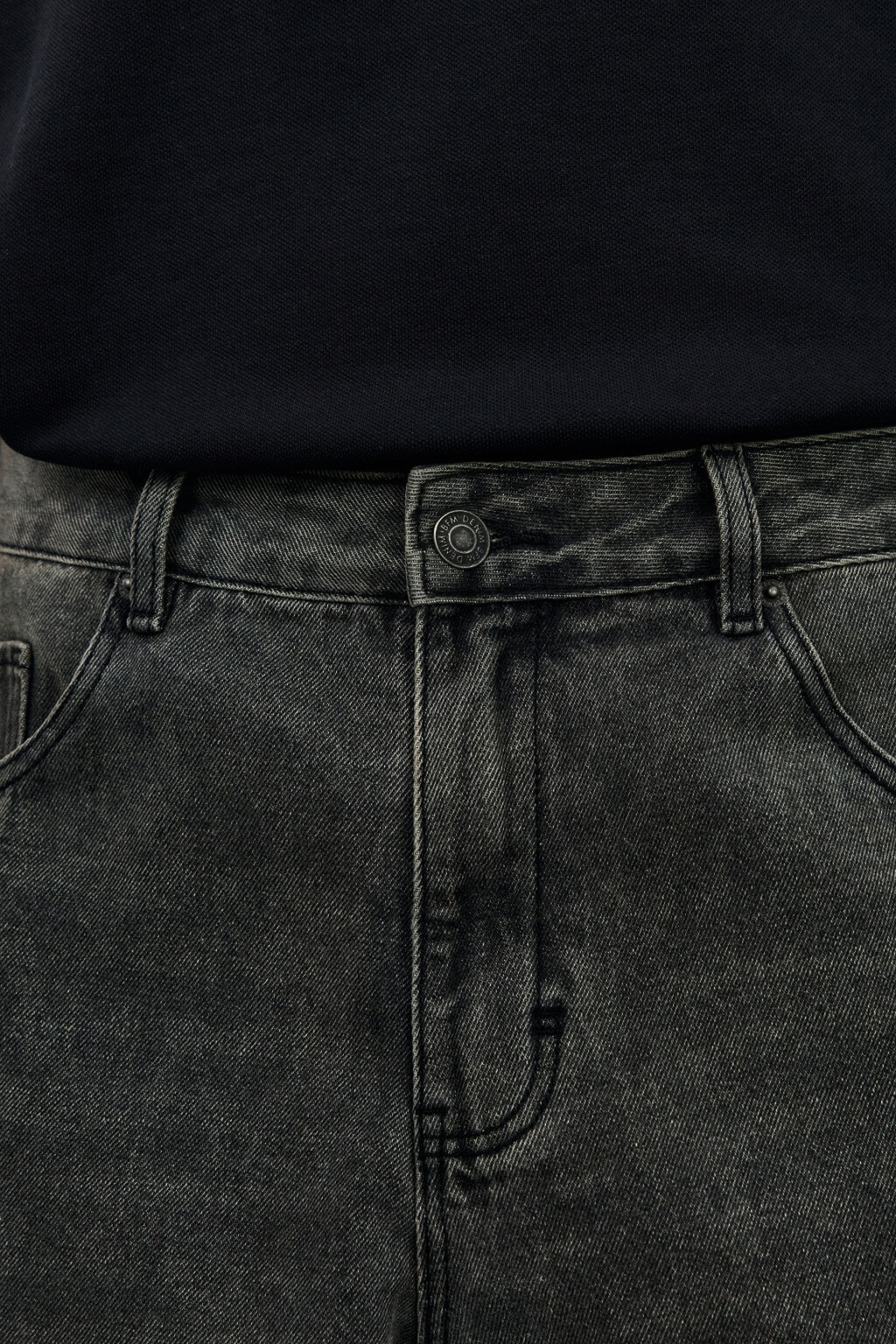 Джинсы wide leg широкие базовые - цвет серый - 6