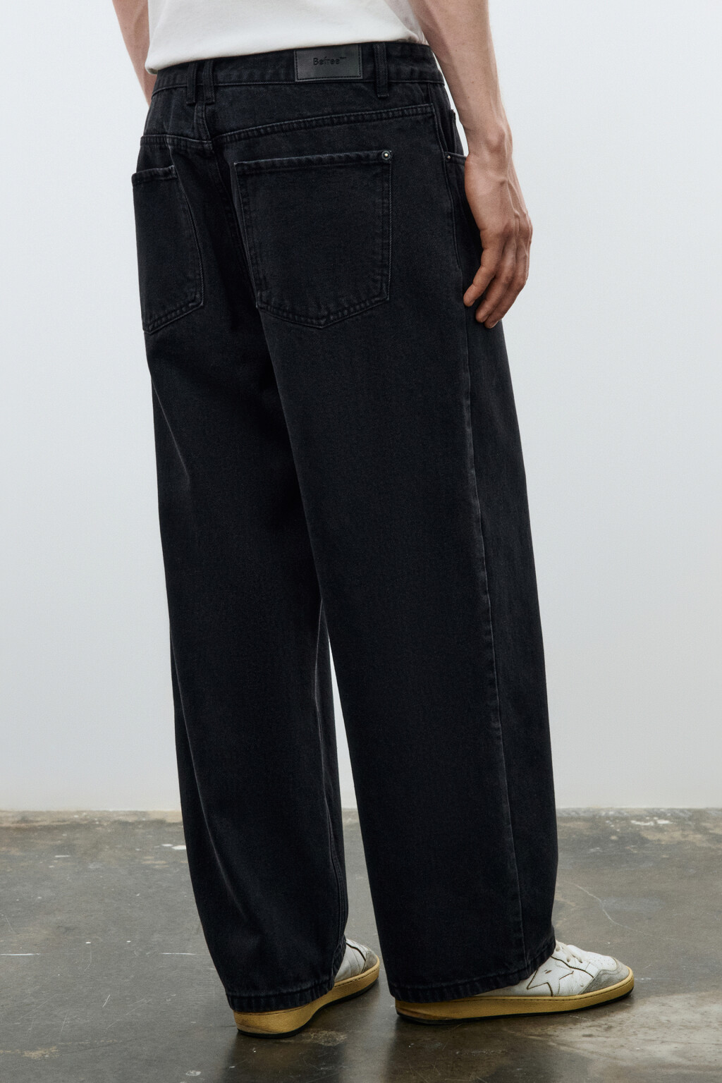 Джинсы wide leg широкие базовые - цвет черный - 3