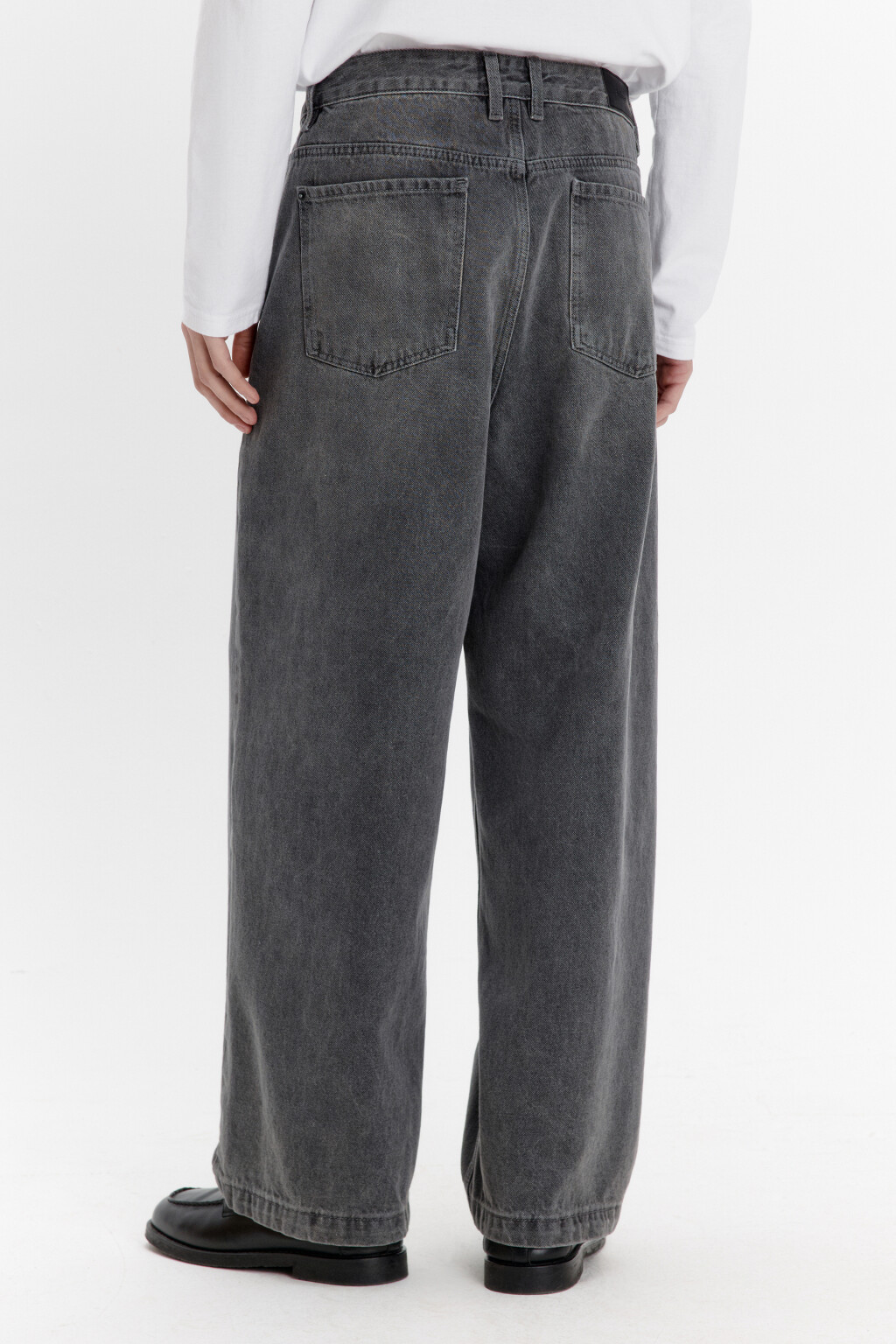 Джинсы широкие базовые со средней посадкой - цвет серый - 3