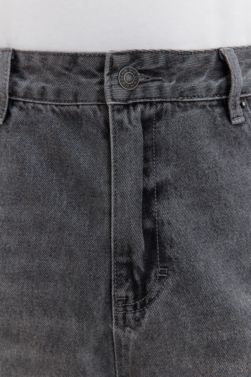 Джинсы широкие базовые со средней посадкой - цвет серый - 5