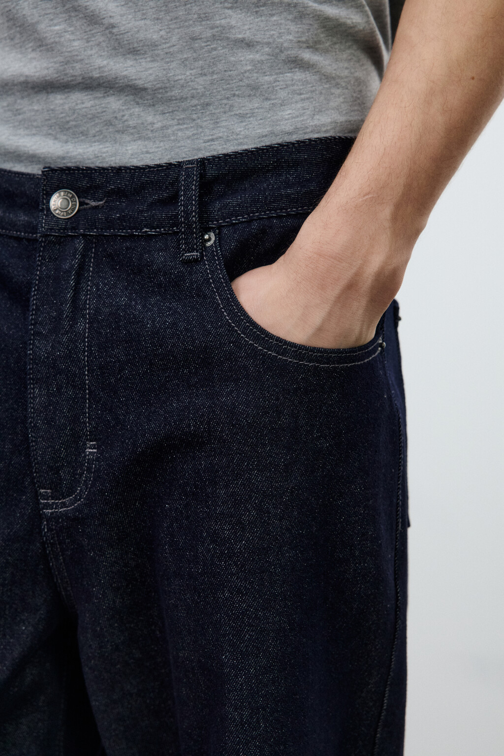 Джинсы широкие базовые - цвет синий - 6