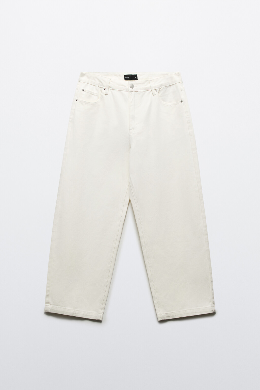 Джинсы широкие базовые со средней посадкой - цвет белый - 9