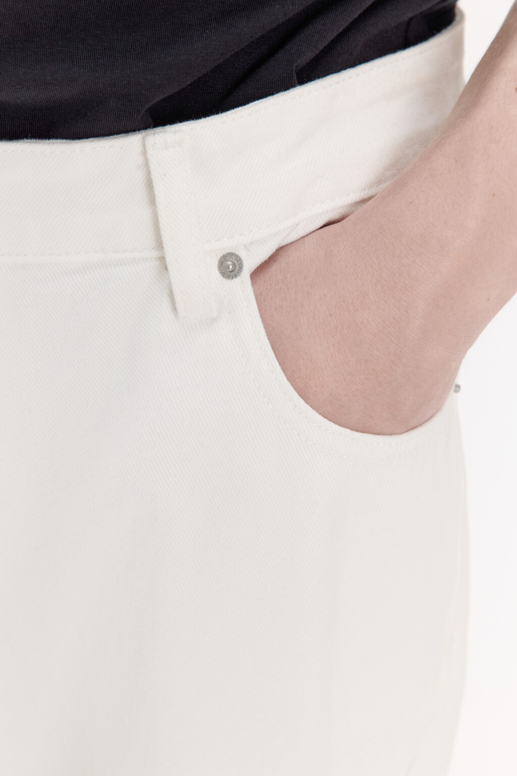 Джинсы широкие базовые со средней посадкой - цвет белый - 7