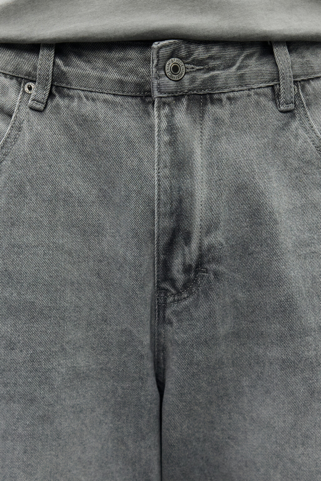 Джинсы широкие базовые - цвет серый - 4