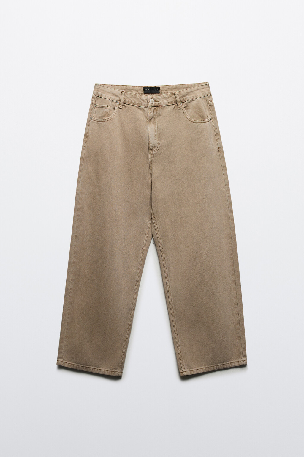 Джинсы широкие базовые - цвет бежевый - 8