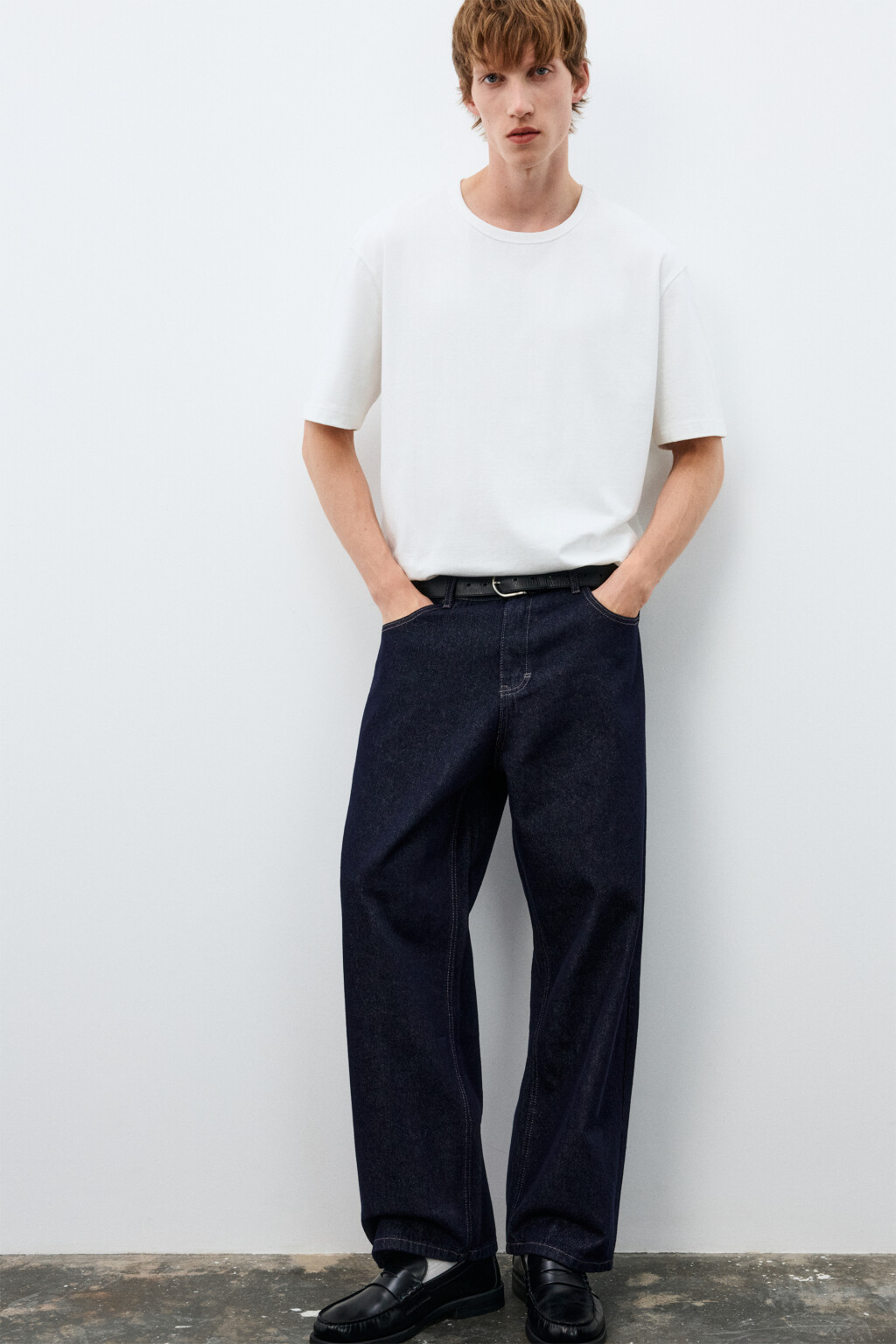 Джинсы wide leg широкие базовые - цвет синий - 3