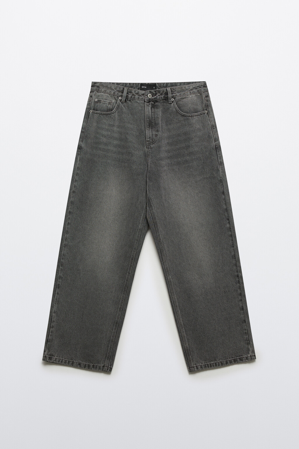 Джинсы wide leg широкие базовые - цвет серый - 8