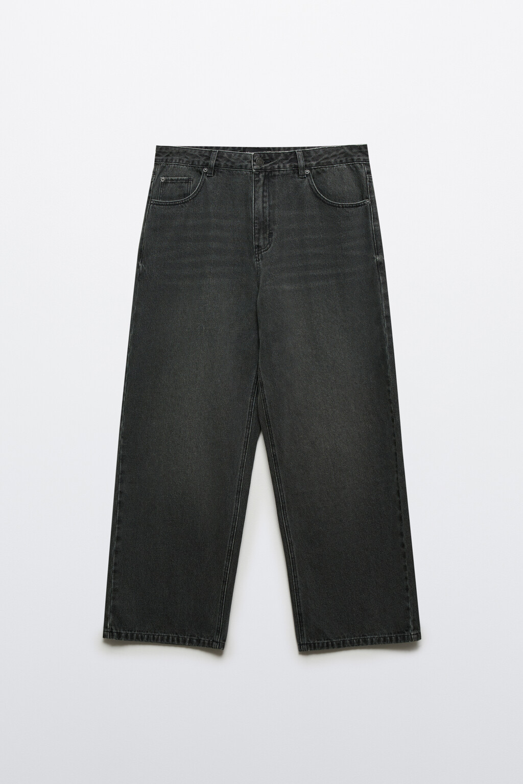 Джинсы wide leg широкие базовые - цвет серый - 7