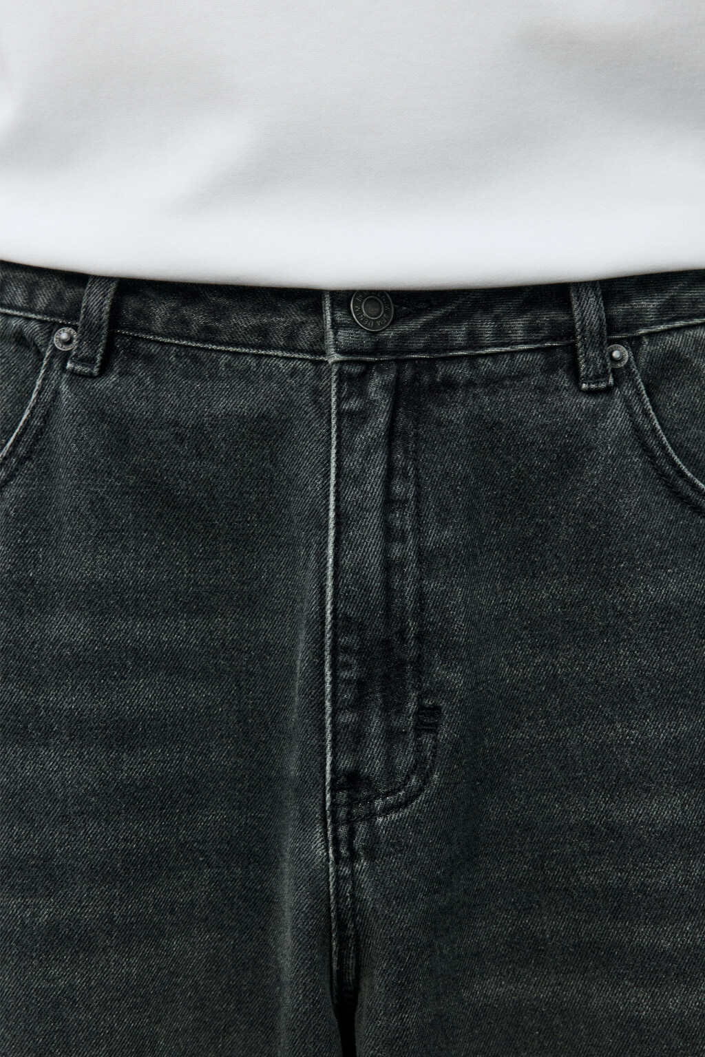 Джинсы wide leg широкие базовые - цвет серый - 5