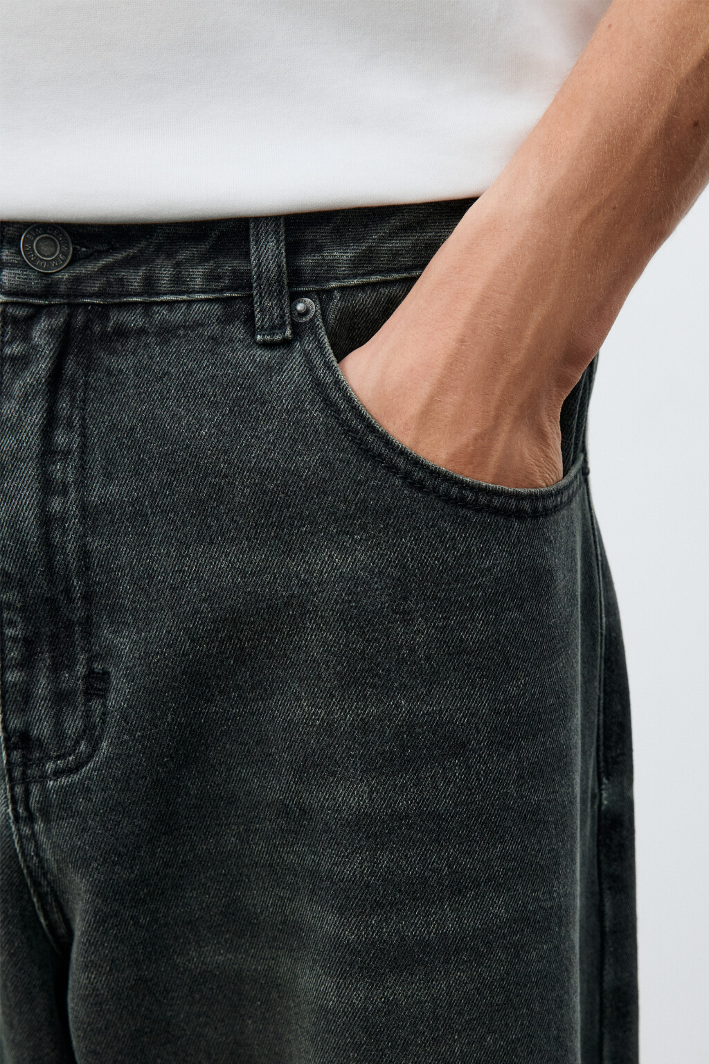 Джинсы wide leg широкие базовые - цвет серый - 6