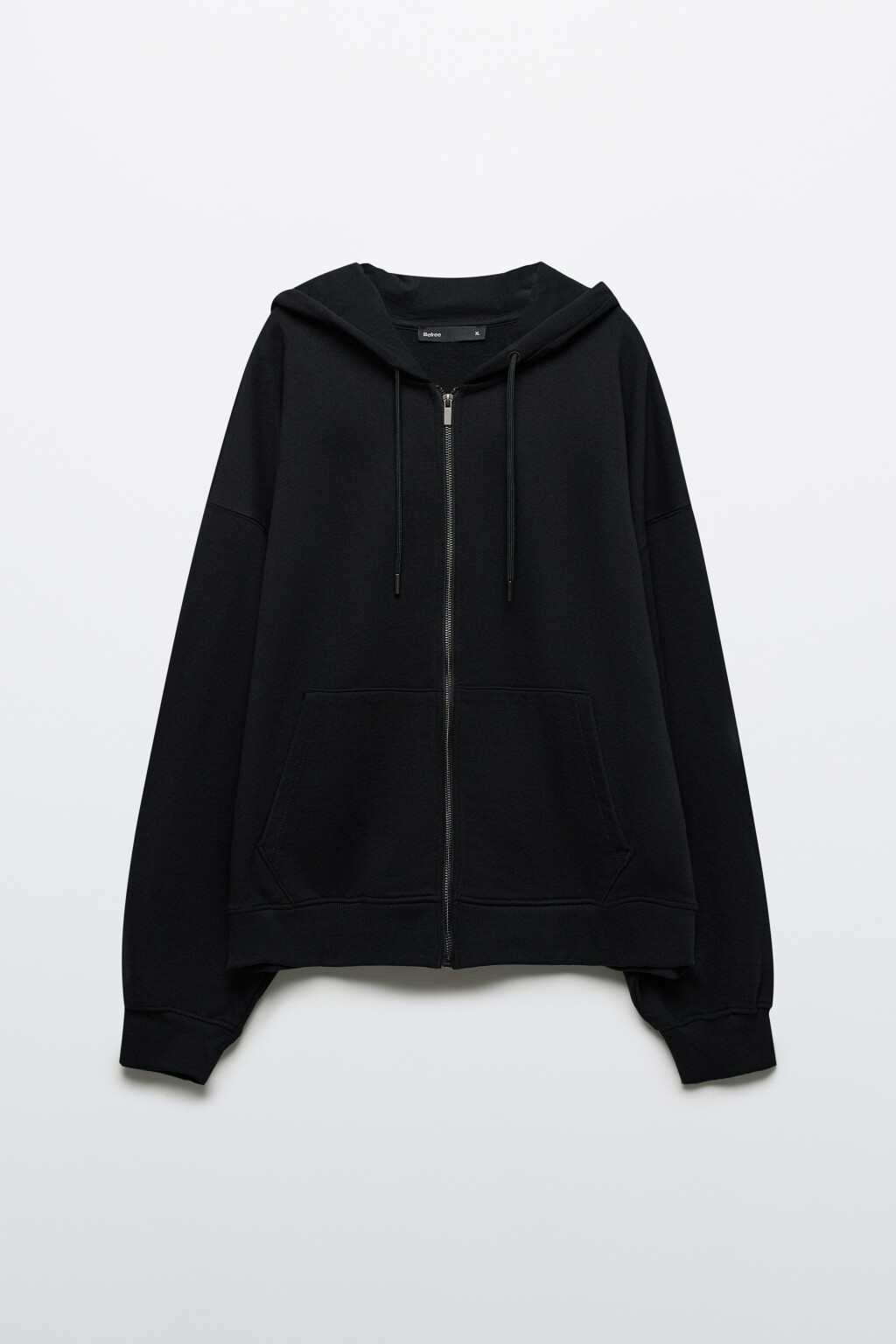 Худи-зипка из футера с капюшоном - цвет черный - 8
