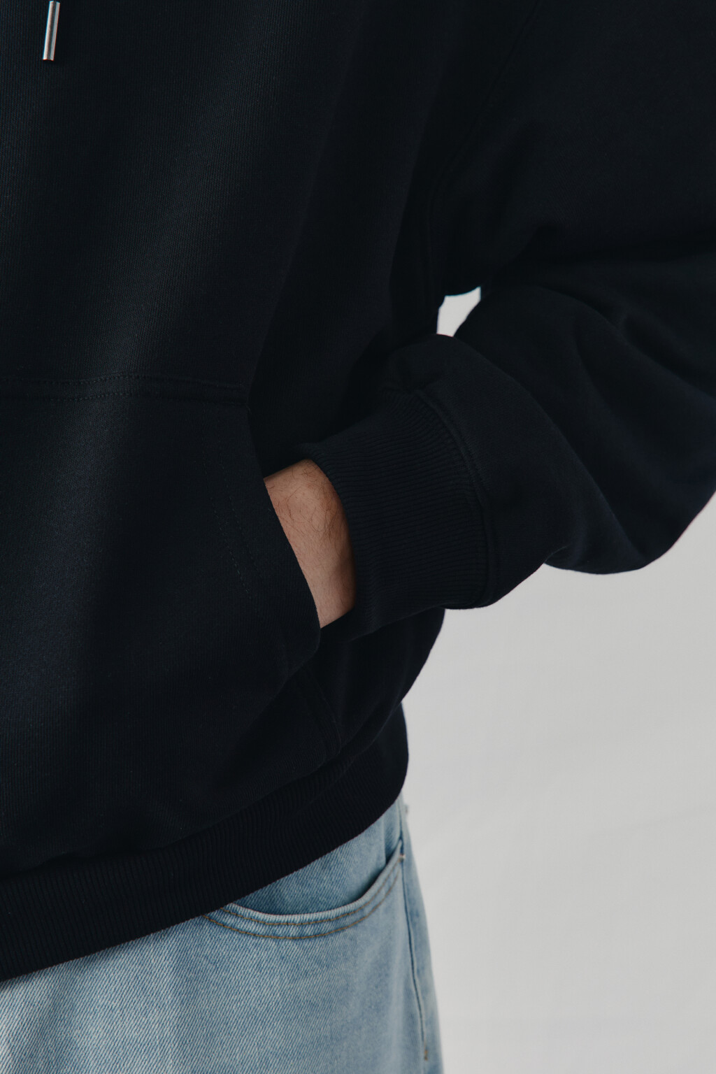 Худи-зипка из футера с капюшоном - цвет черный - 7