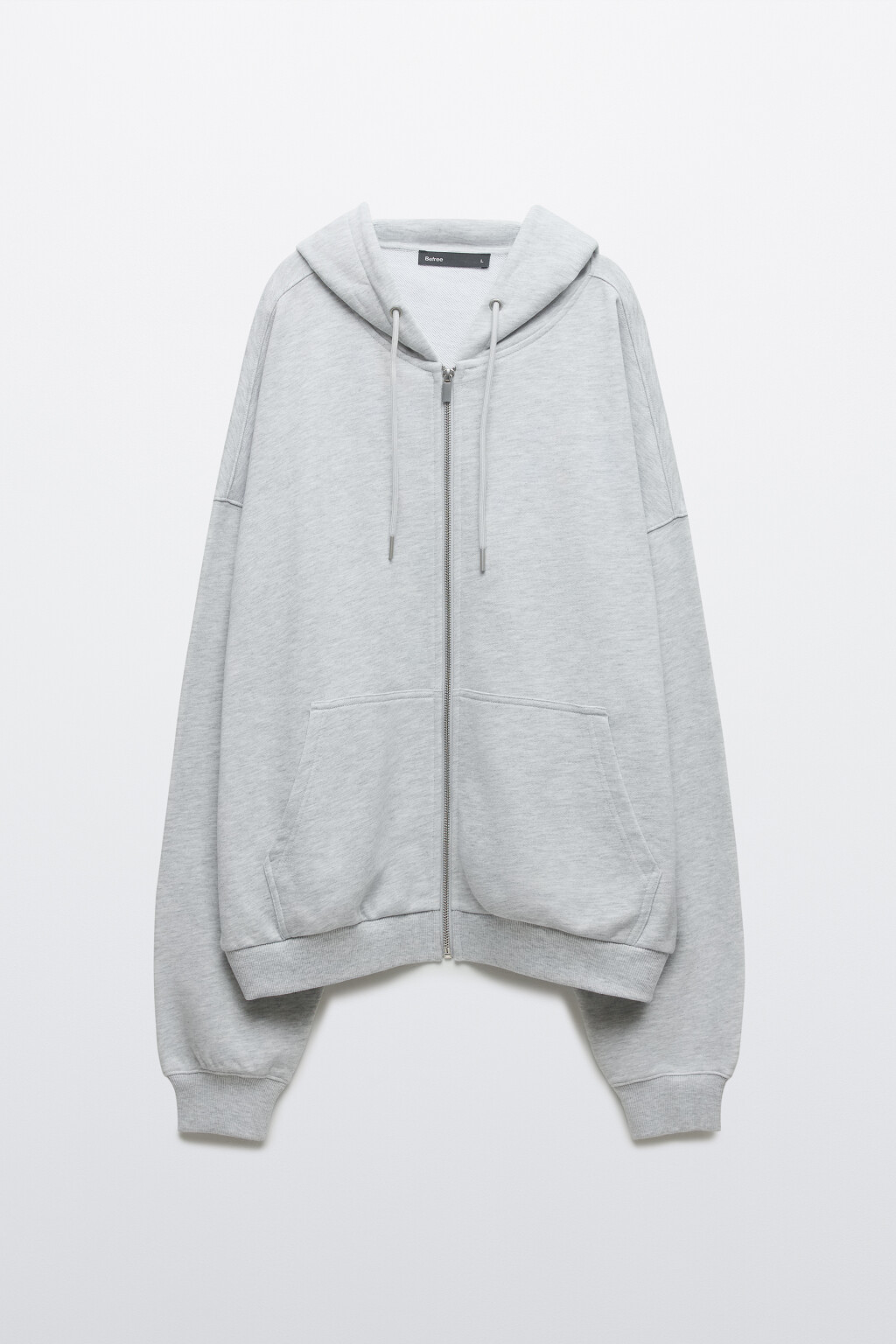 Худи-зипка из футера с капюшоном - цвет серый - 1
