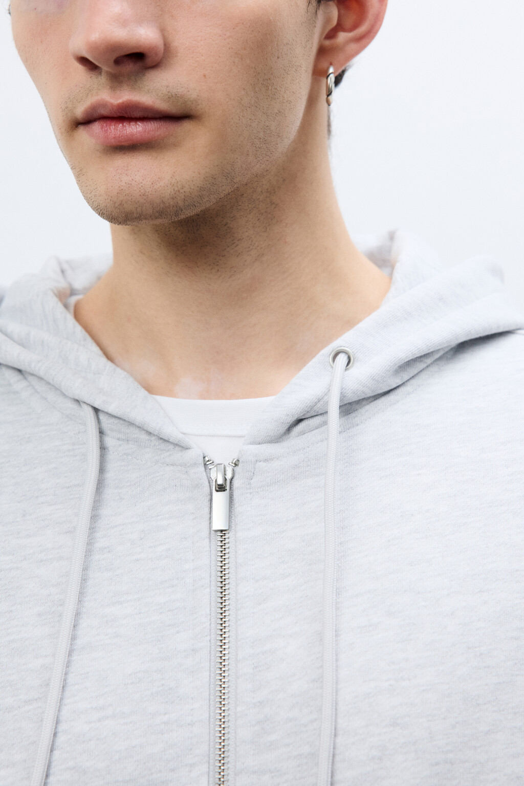 Худи-зипка из футера с капюшоном - цвет серый - 6