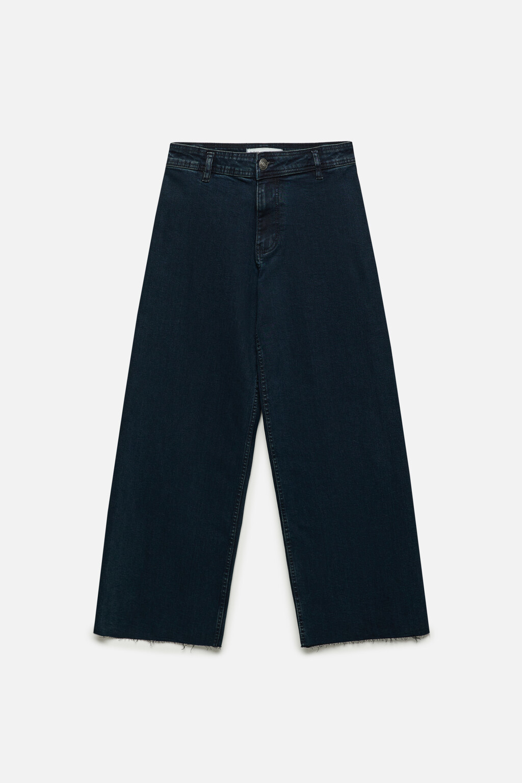 Джинсы-кюлоты Marin широкие с открытыми срезами - цвет синий - 8