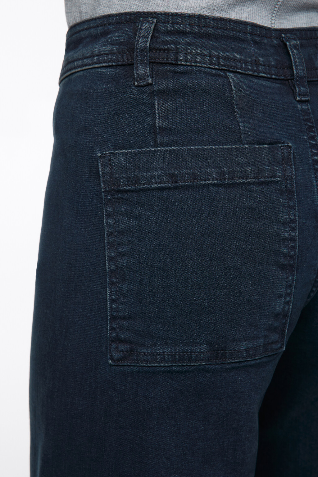 Джинсы-кюлоты Marin широкие с открытыми срезами - цвет синий - 7