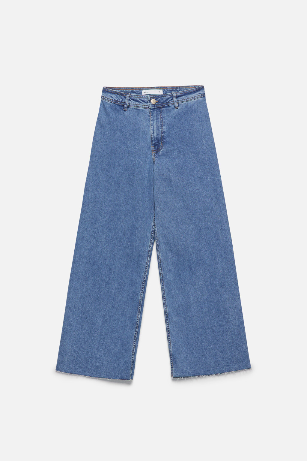 Джинсы-кюлоты с открытыми срезами - цвет голубой - 8